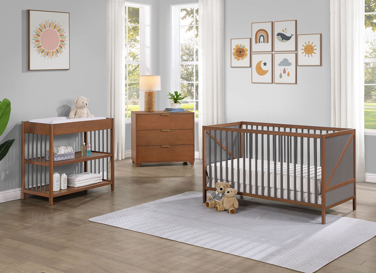 Pixie Zen - 3 In 1 Crib - Walnut Brown