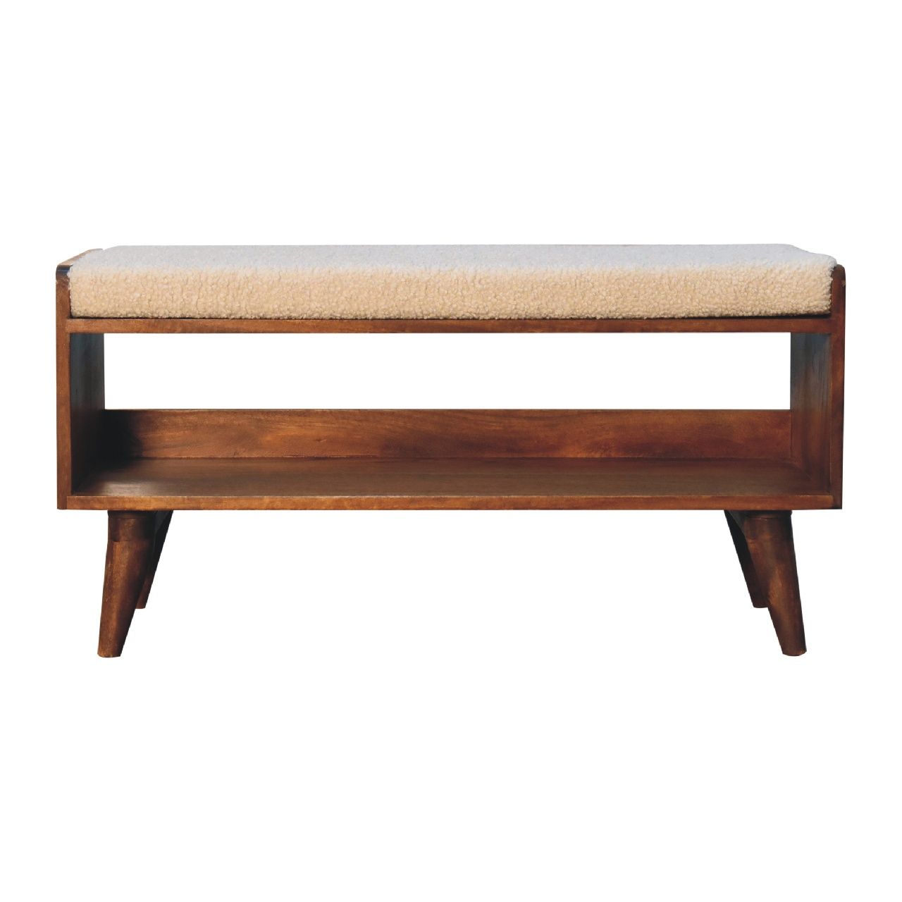 Solid Wood Bench With Upholstered Sea