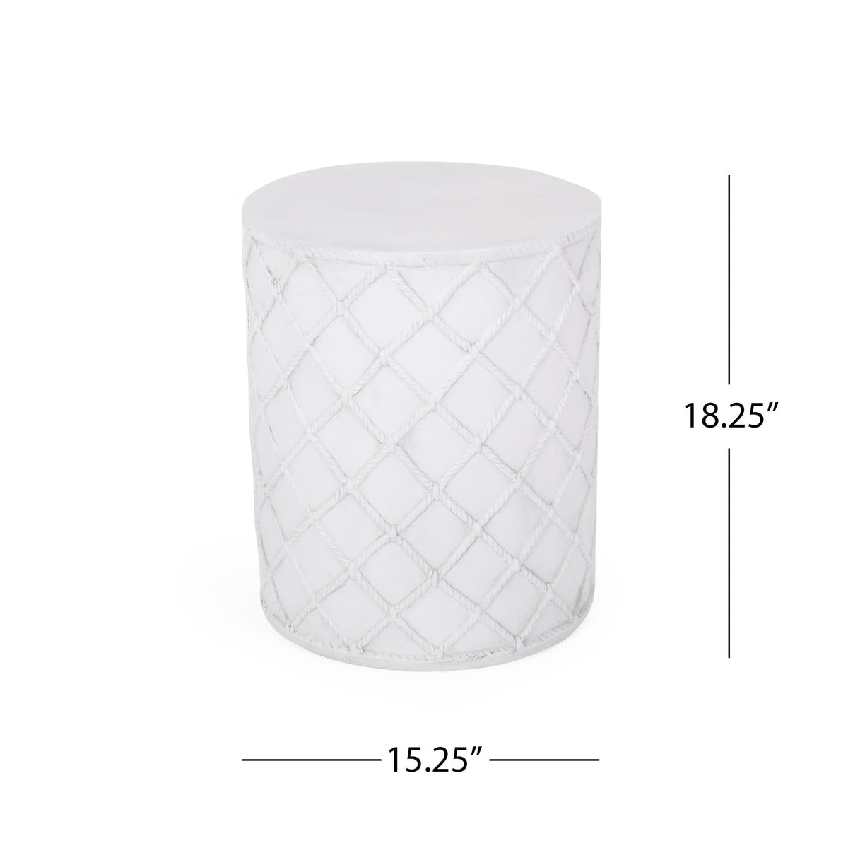 End Table, Outdoor - Antique White