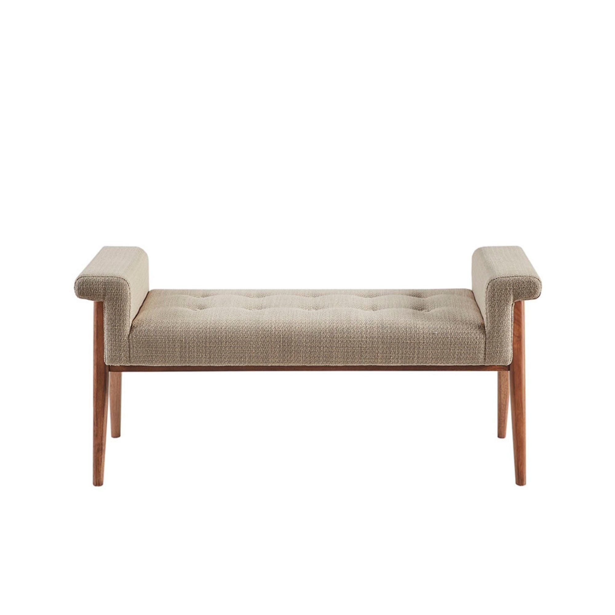 Accent Bench With Button Tufted Seat - Tan