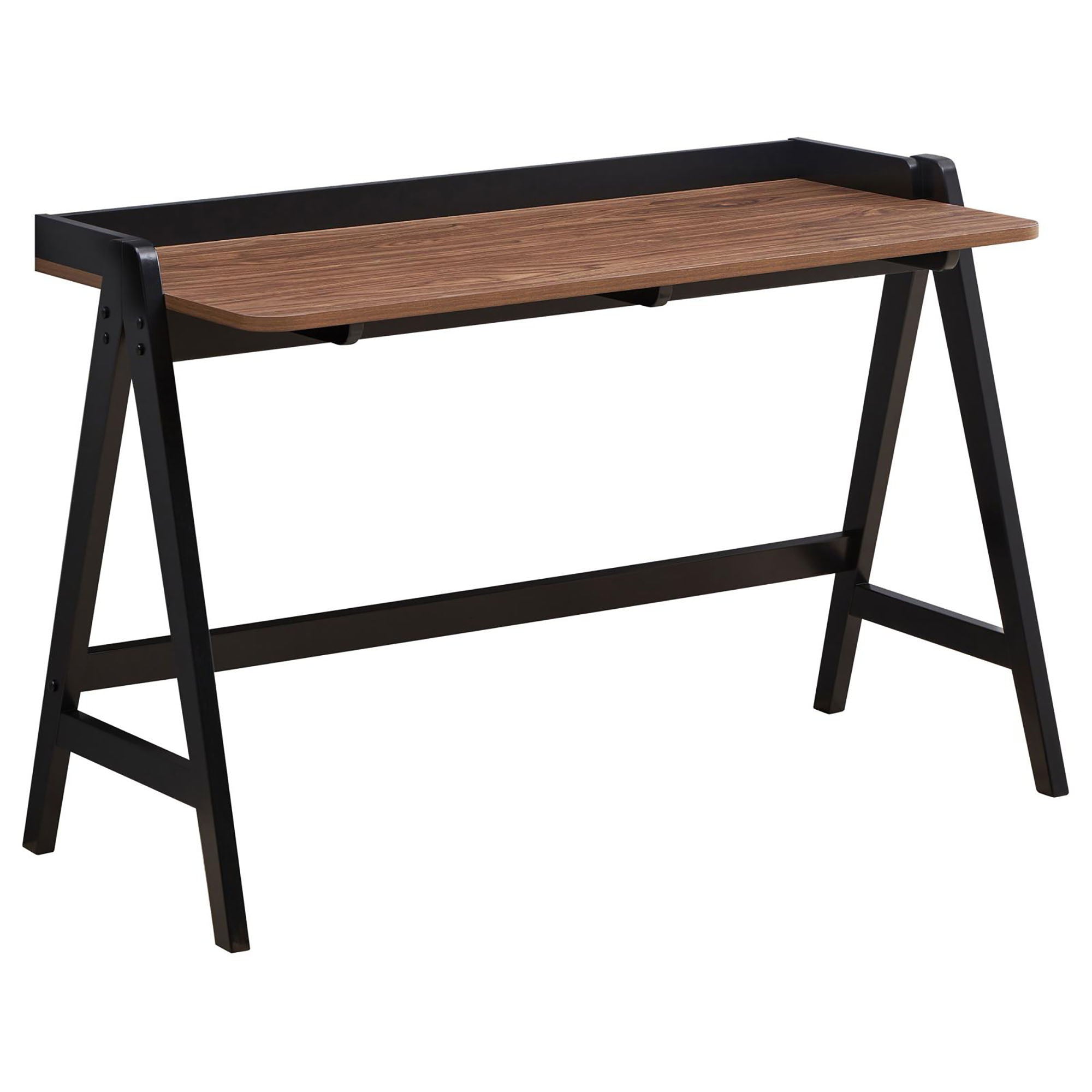 Industrial Writing Desk With Dual USB Ports - Brown