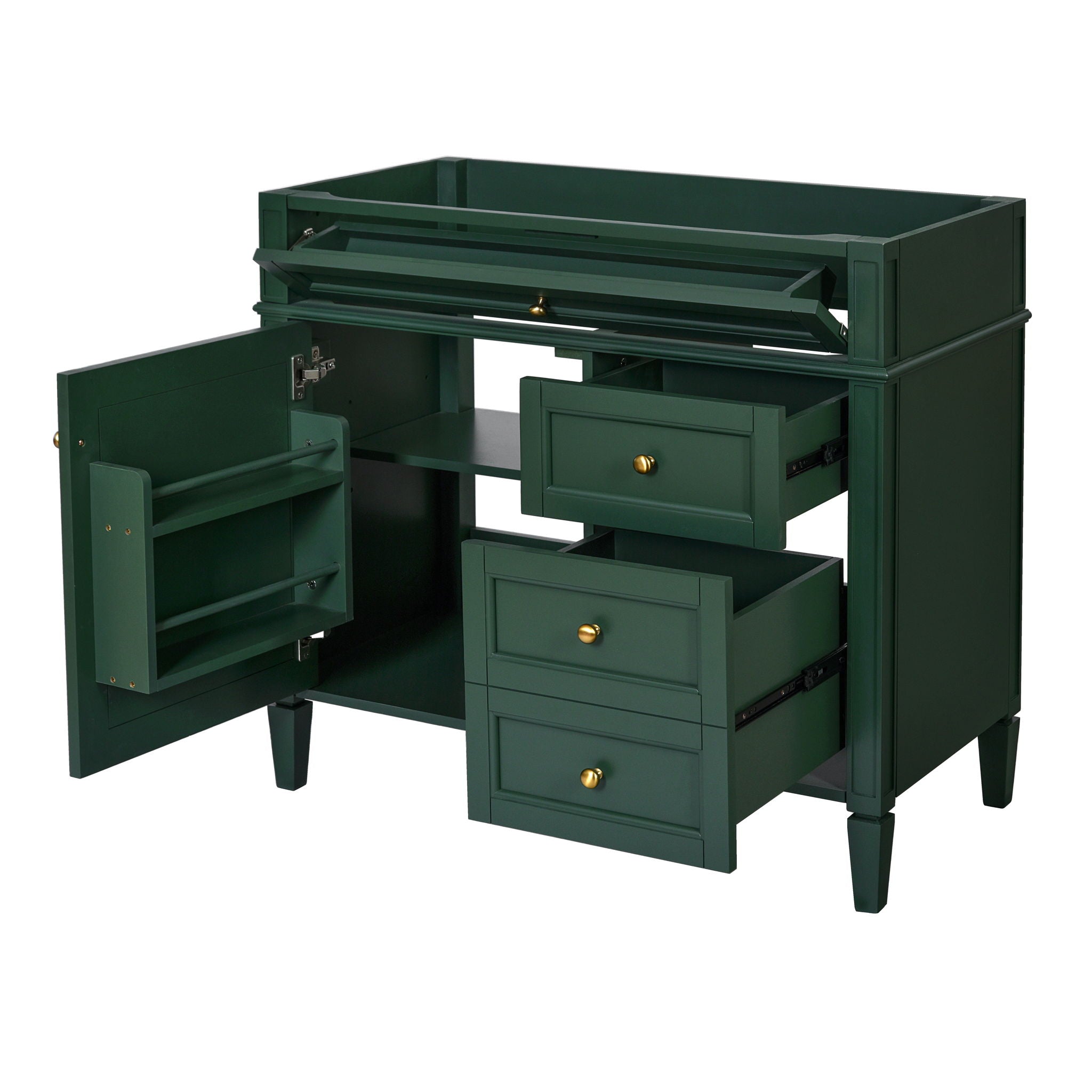 Bathroom Vanity Without Top Sink, Modern Bathroom Storage Cabinet With 2 Drawers And A Tip-Out Drawer