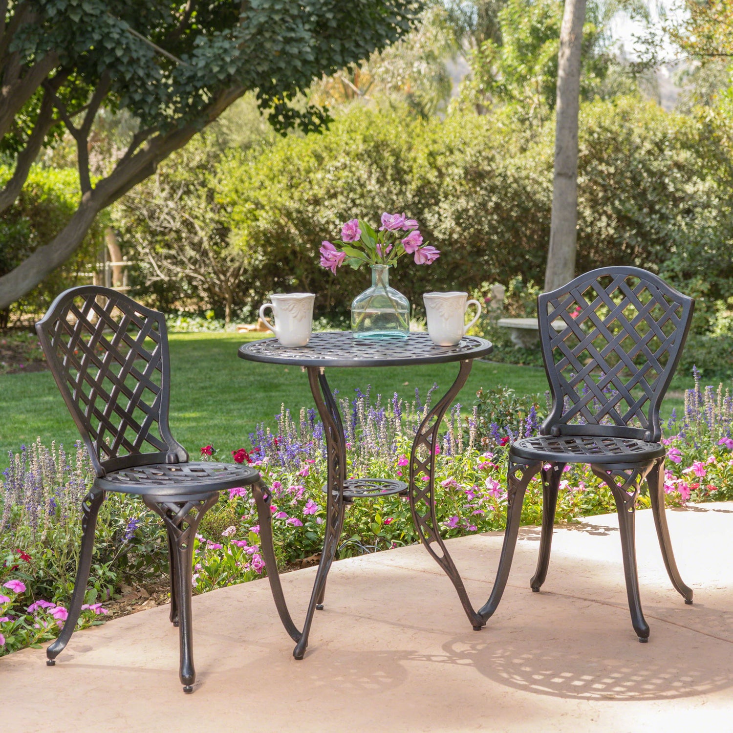 Bono Metal Bistro Set - Black