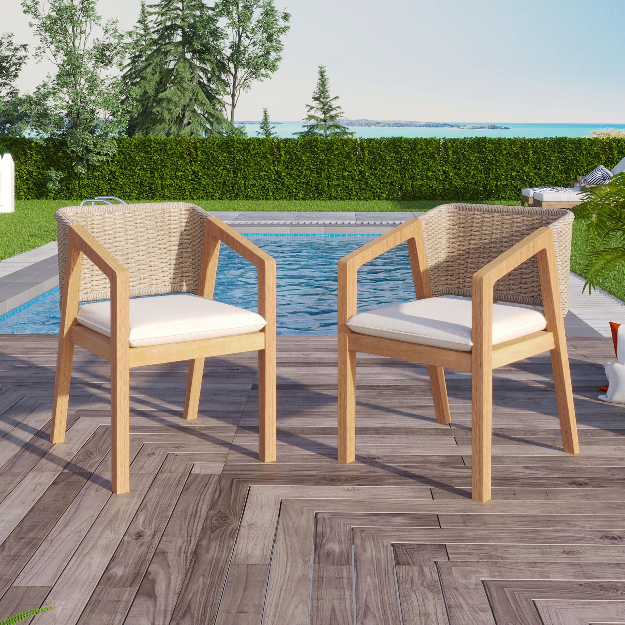 Patio Dining Chair (Set of 2) - Light Teak