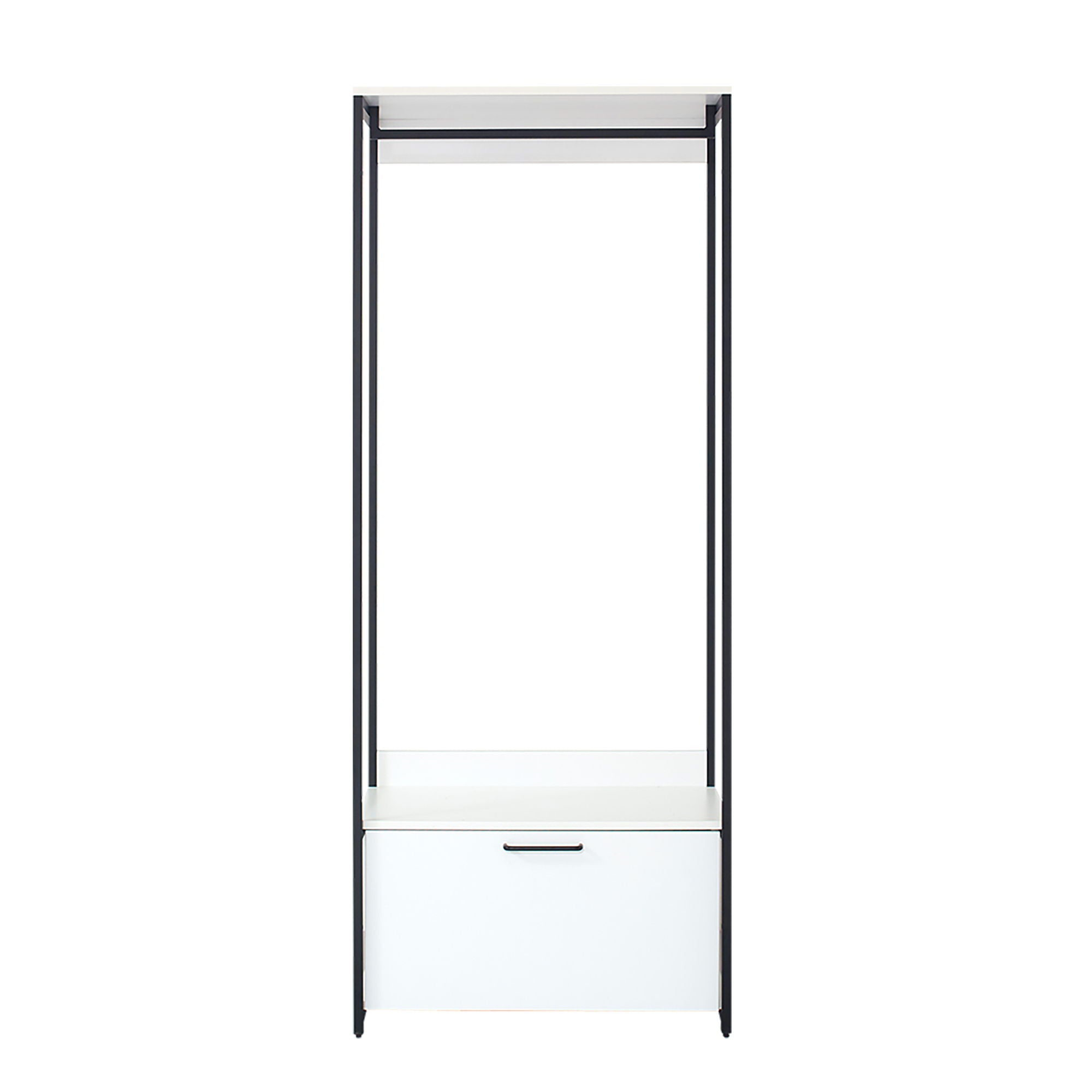 Fiona - Contemporary Wood And Metal Walk In Closet With Drawers