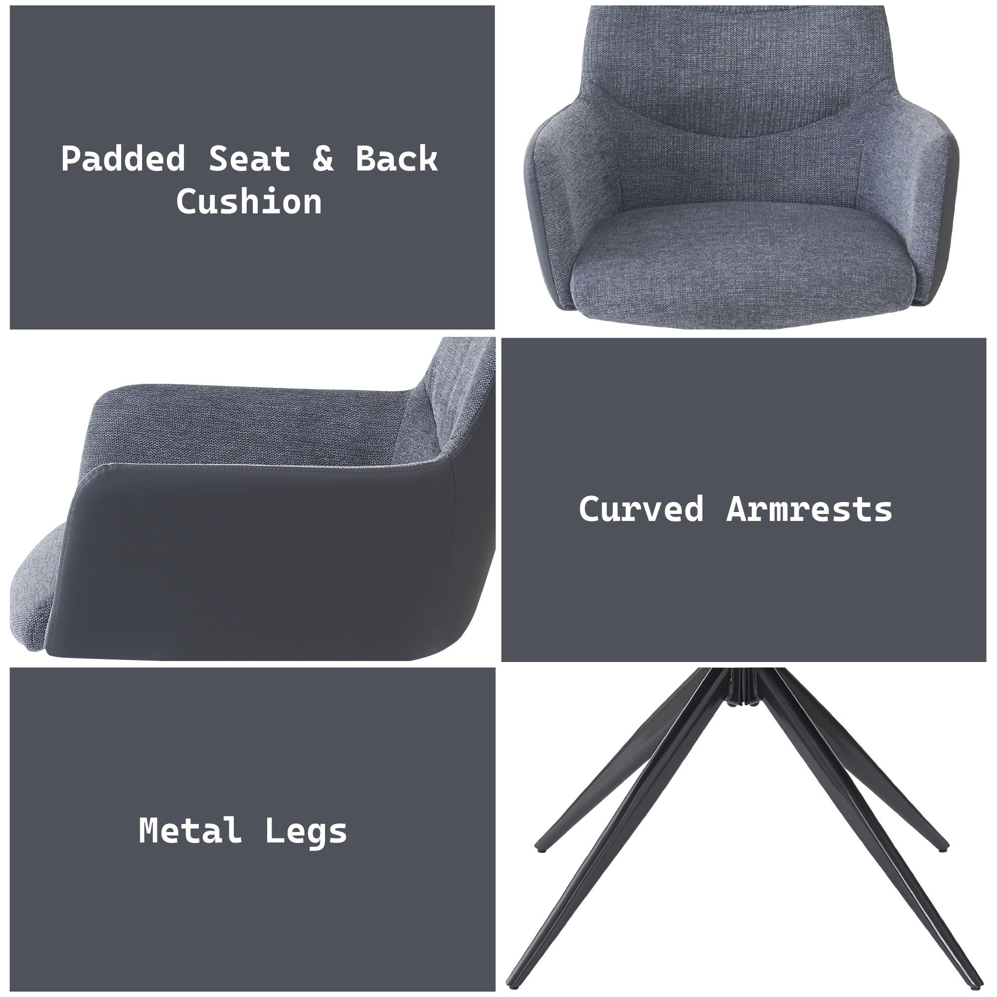 Hester - Arm Chair (Set of 2) - Gray