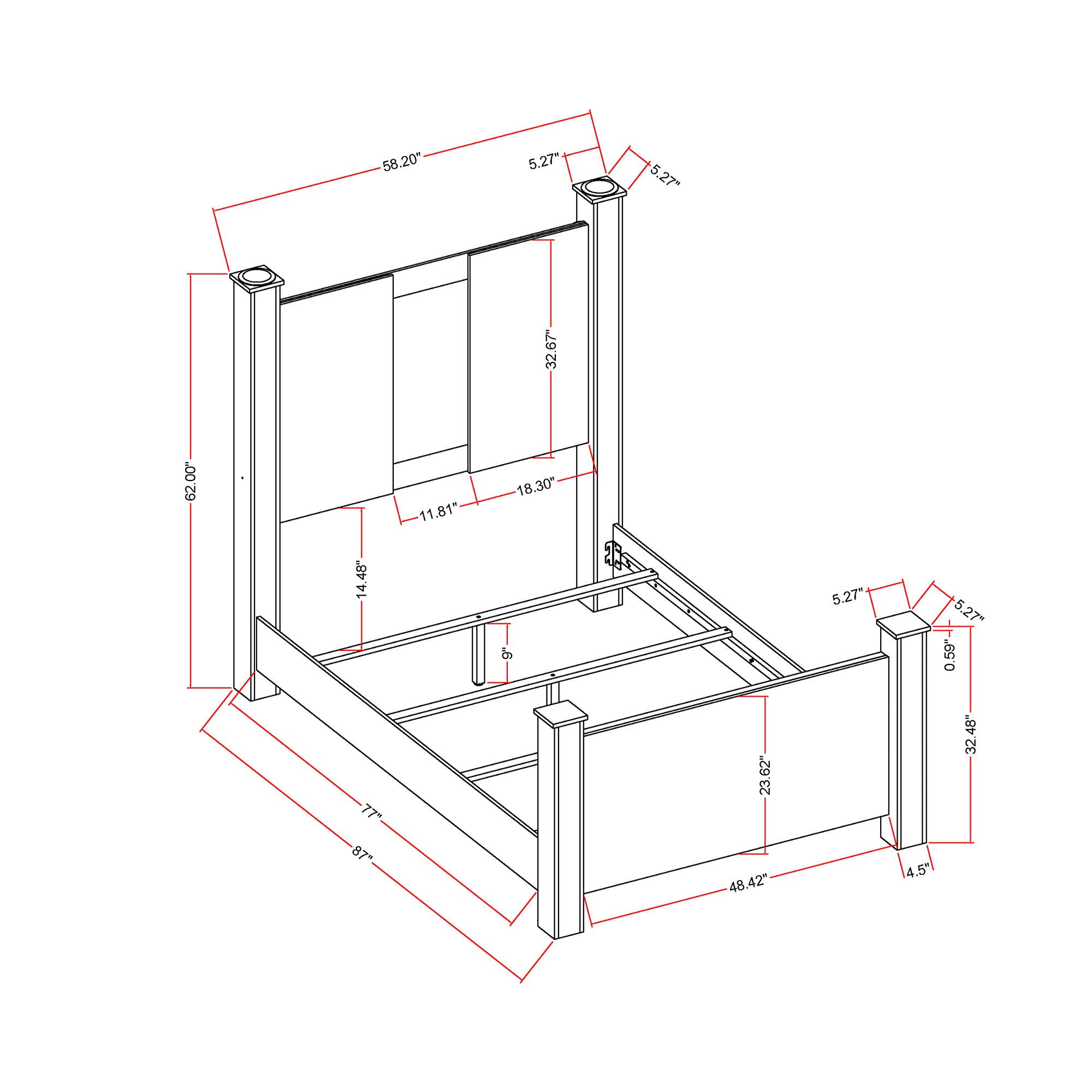 Lorenzo - 5 Piece Bedroom Set With Glittered Detailing