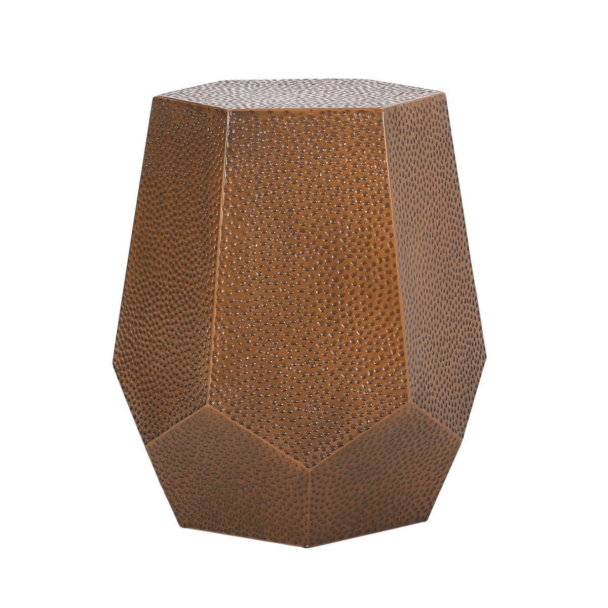 Modern Hammered Iron Geometric End Table