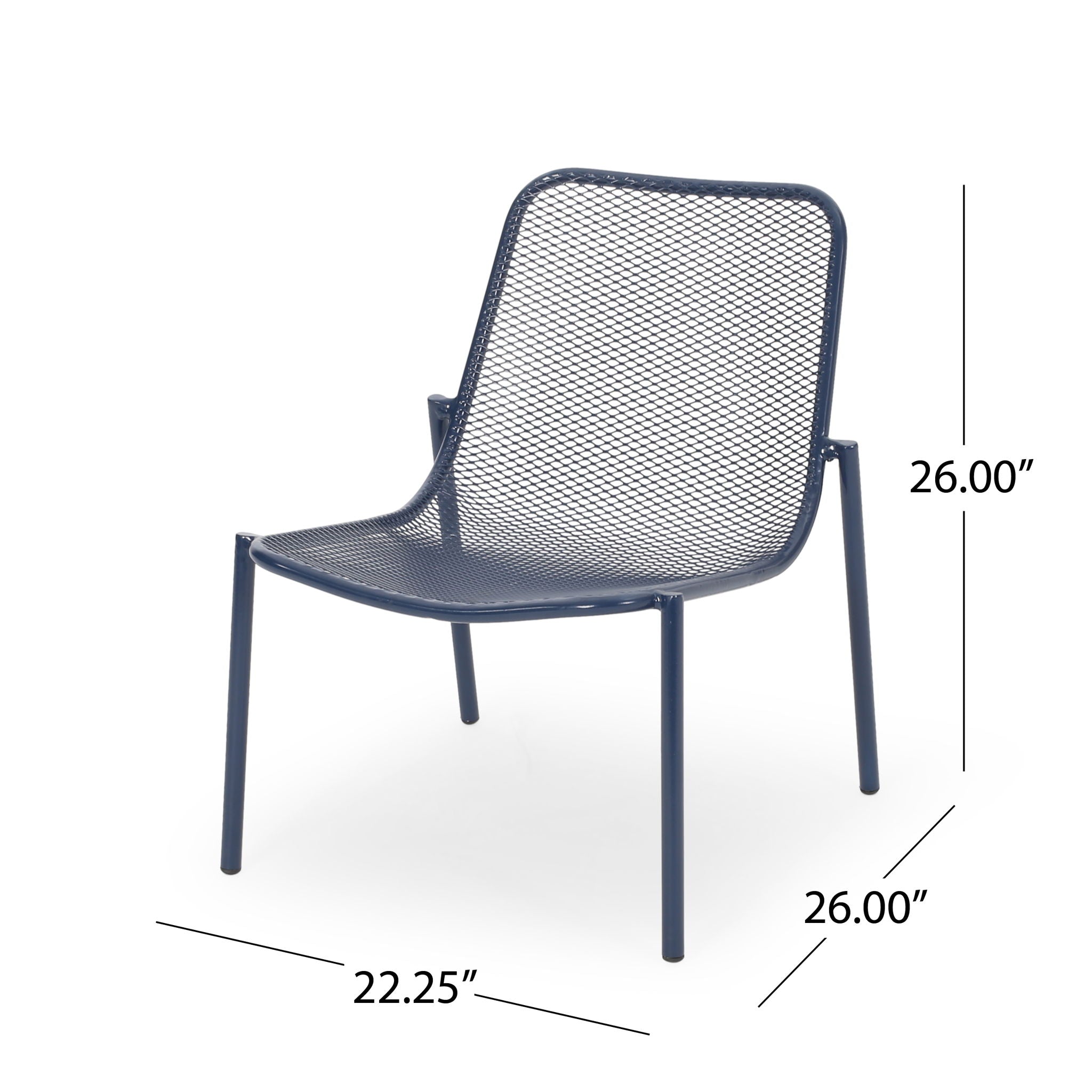 Kincaid - Stackable Iron Chairs Set - Matte Navy Blue