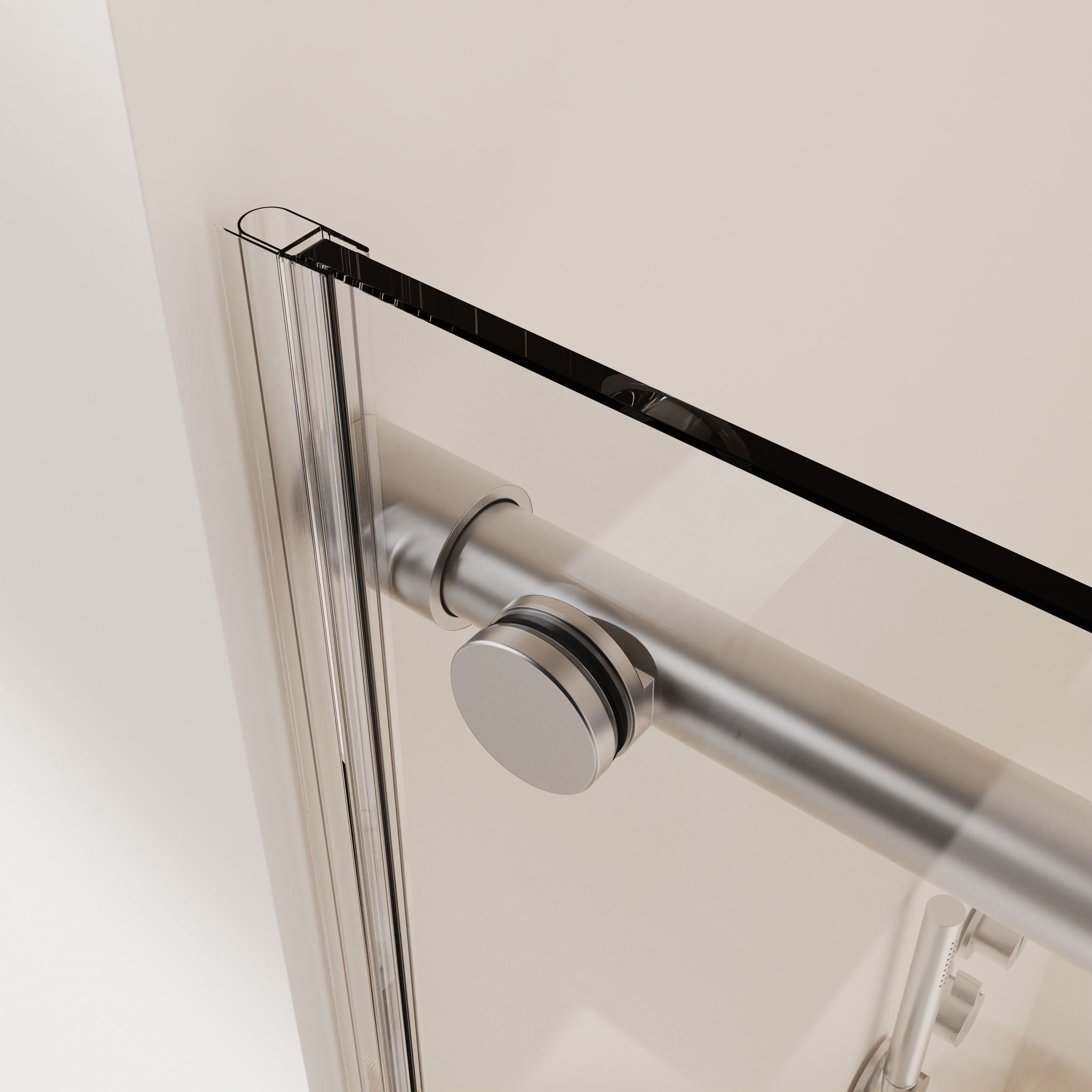 Frameless Single Sliding Soft Close Shower Doors, 5/16" Sgcc Tempered Glass