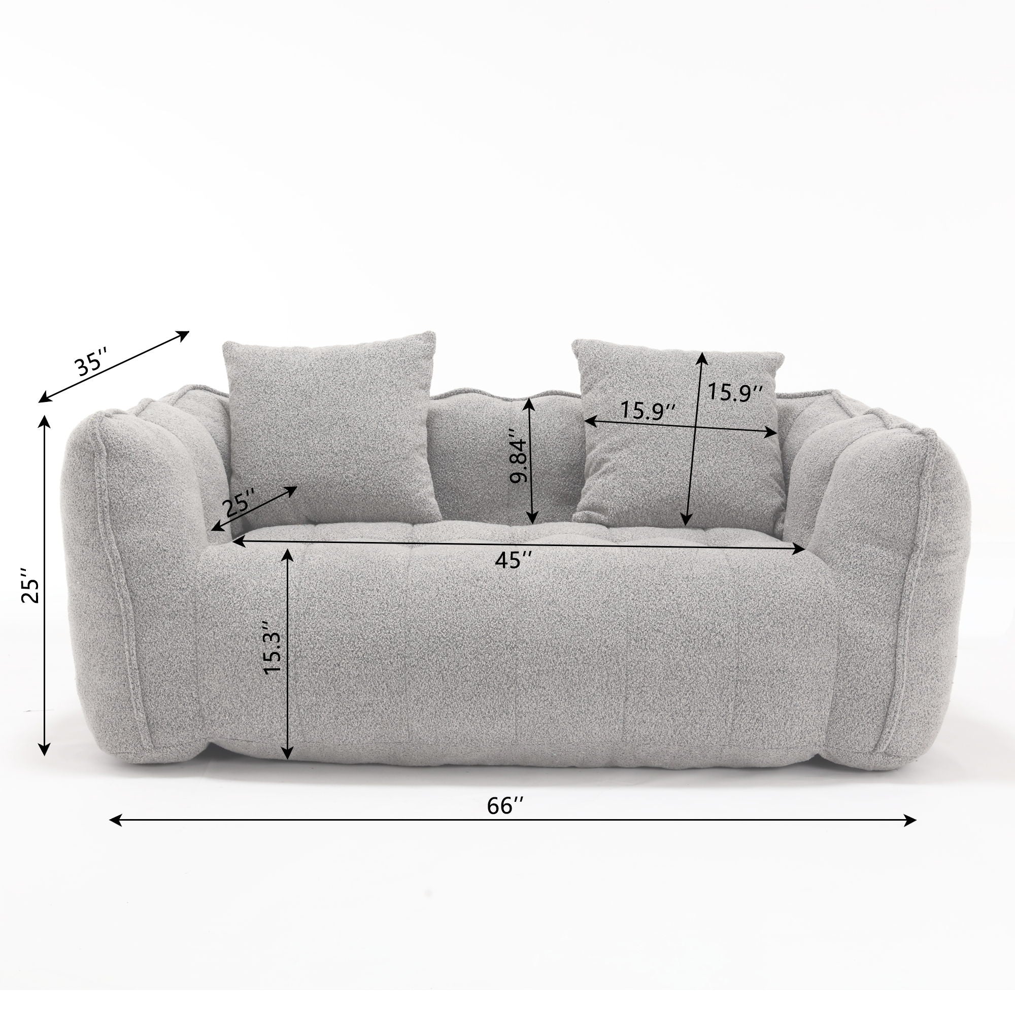 Soft Beanbag Chair With High Resilience Foam Core For Two People