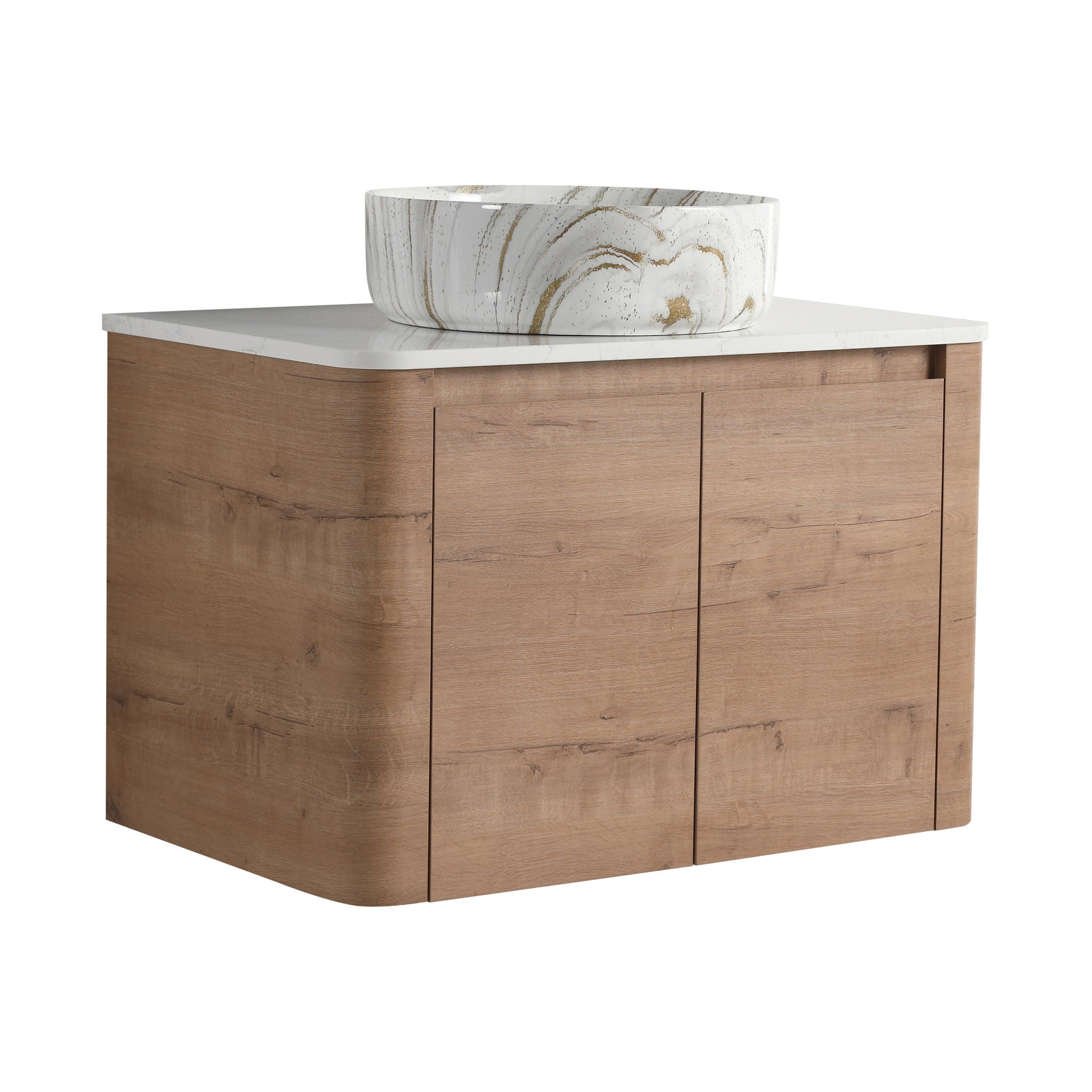 Wall Mounted Bathroom Vanity With Art Sink, 1 Soft Close Door