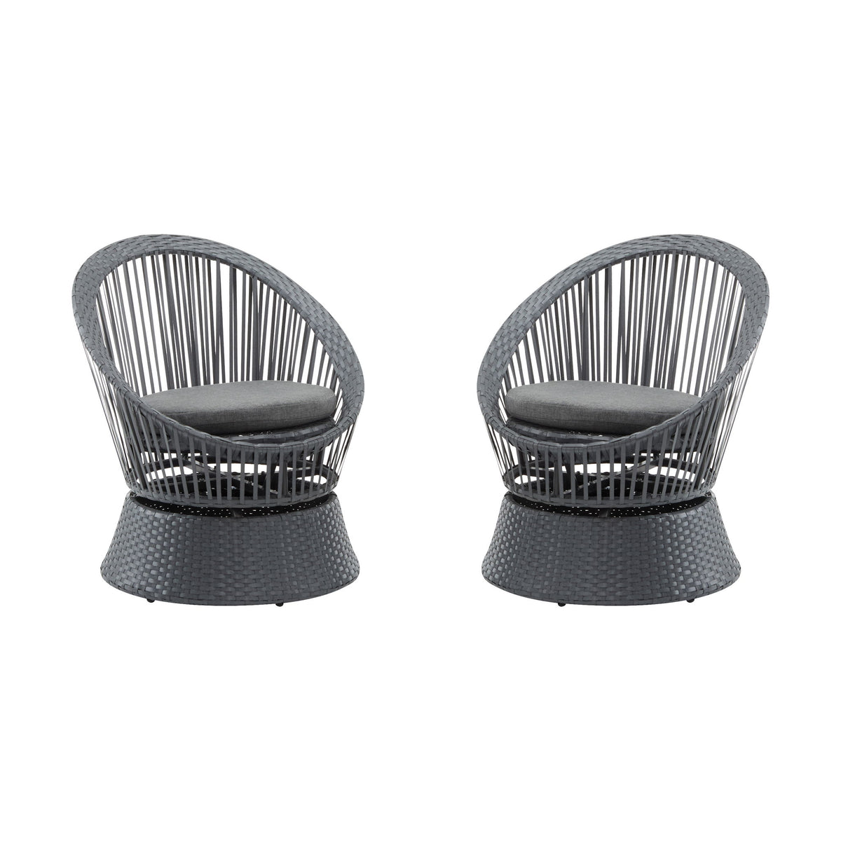 Modern Swivel Wicker Lounge Chair With Round Design