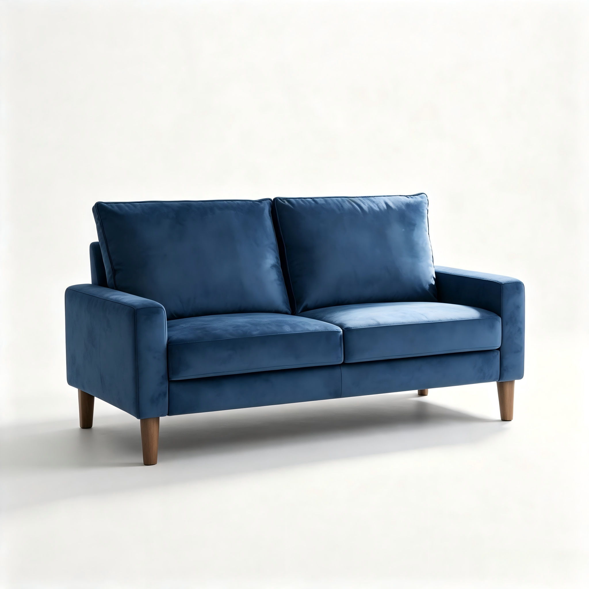 Upholstered Loveseat Sofa, 2 Seater Couch For Living Room Apartment - Dark Blue