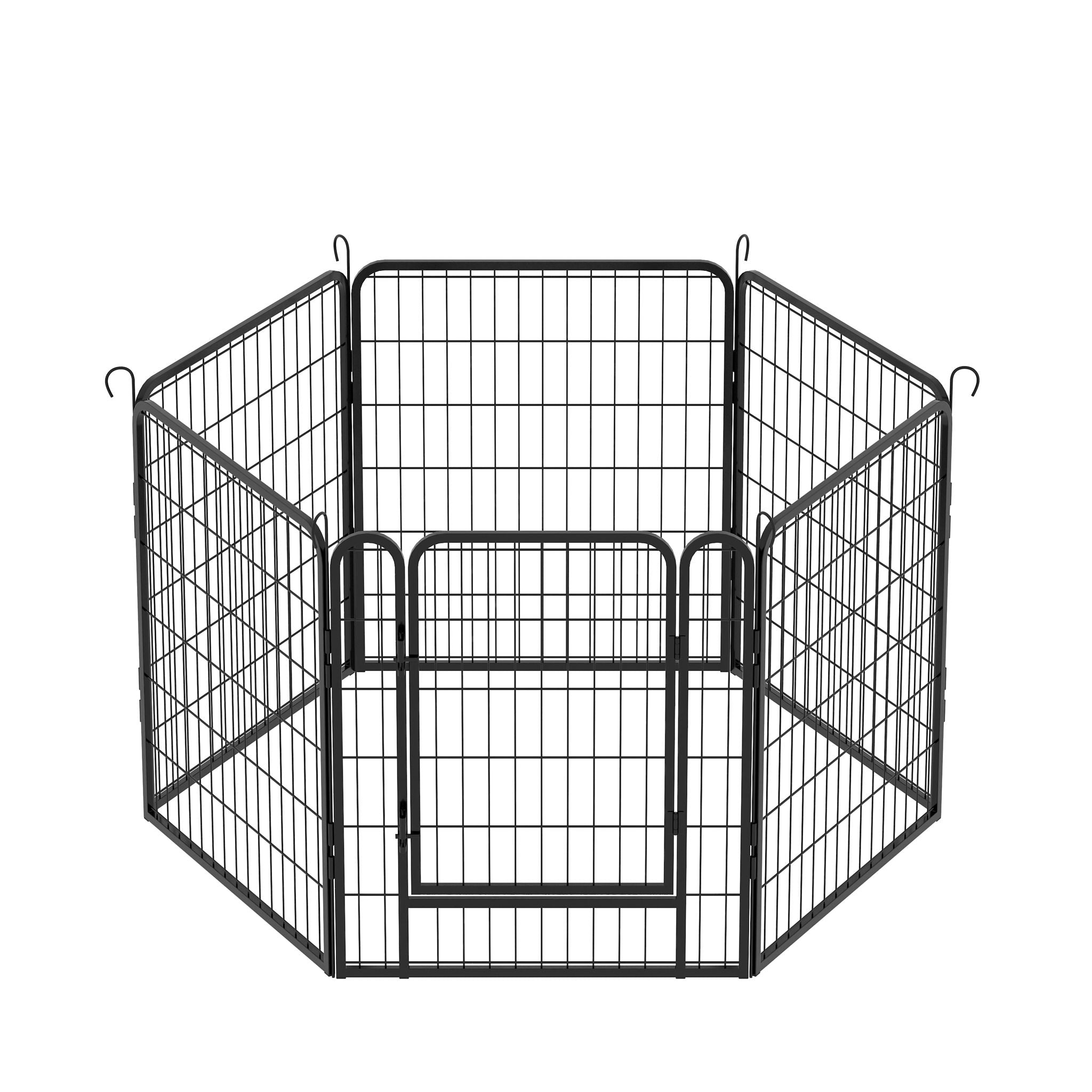Heavy Duty Metal Playpen With Door, Dog Fence Pet Exercise Pen For Outdoor, Indoor