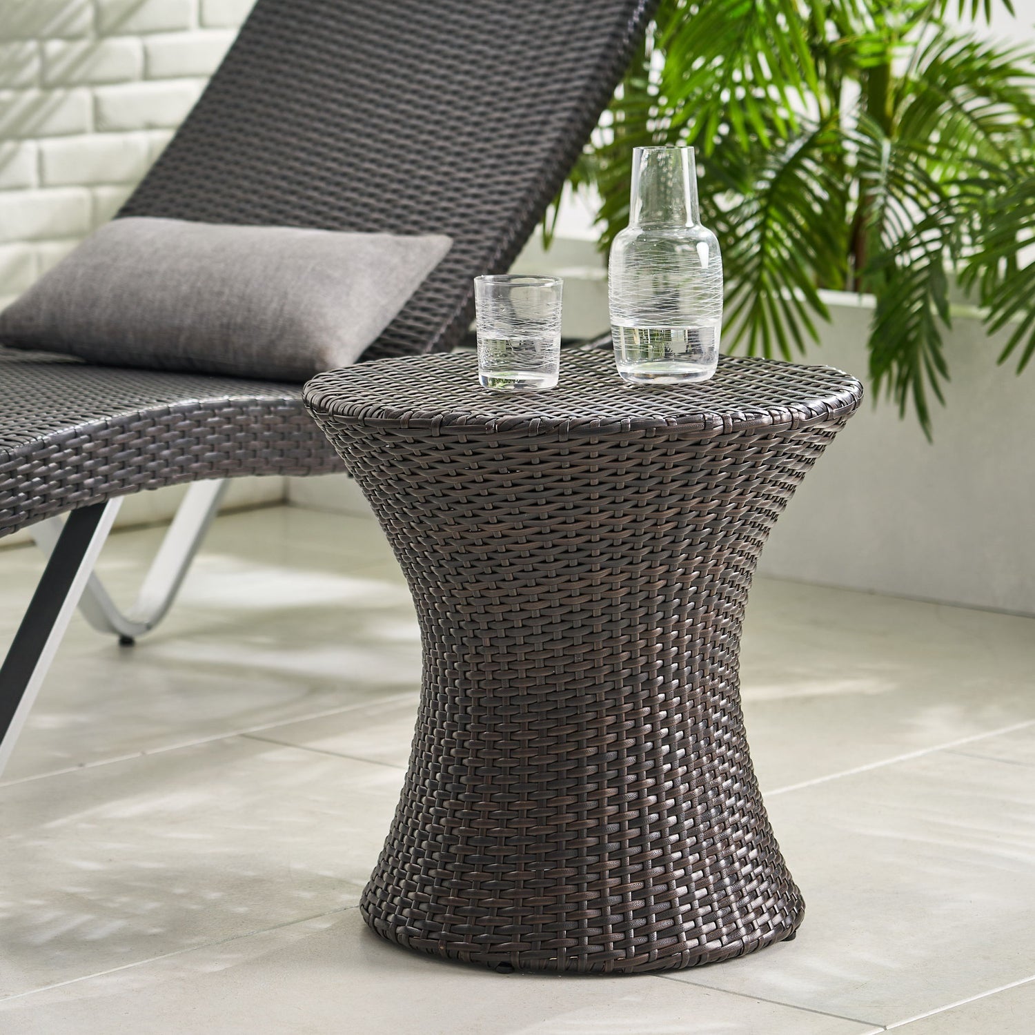 Thrive - Hourglass Rattan Table With No Glass Top