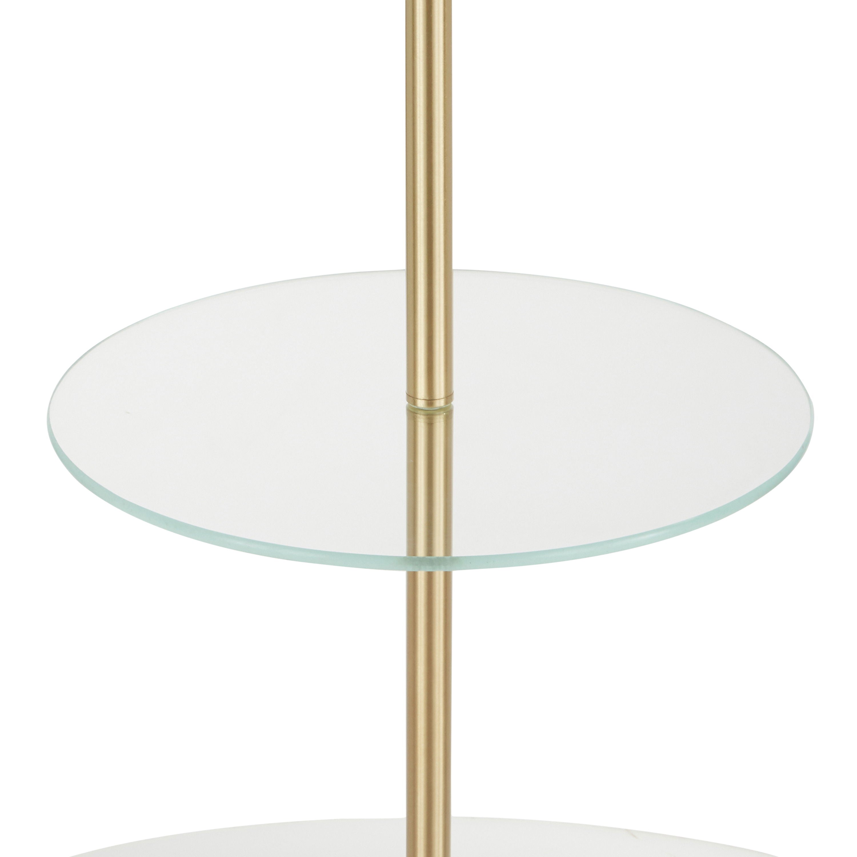 Chloe - Contemporary Shelf Floor Lamp - Clear / White