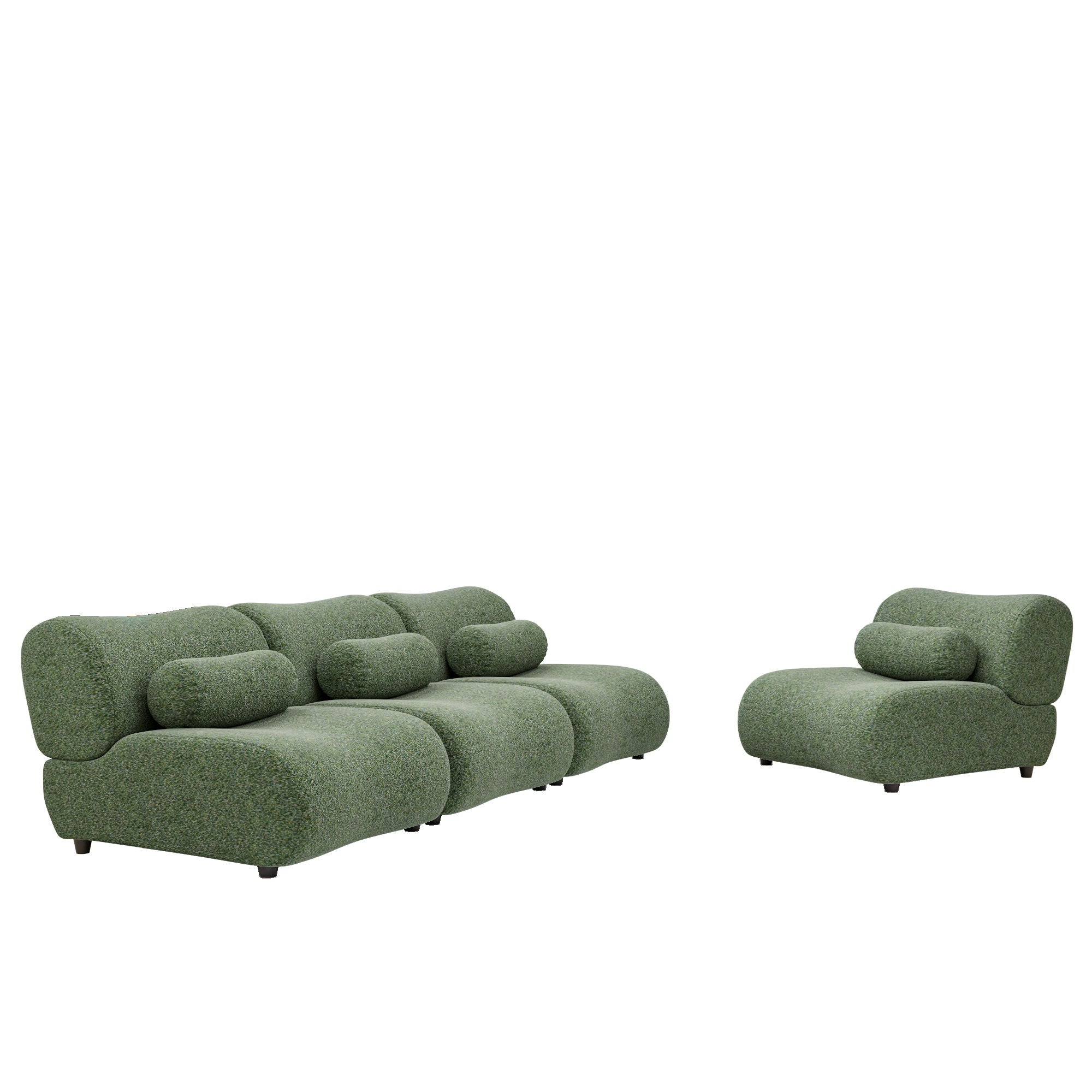 Modern L-Shaped Modular Sofa Set High Comfort Chenille Fabric