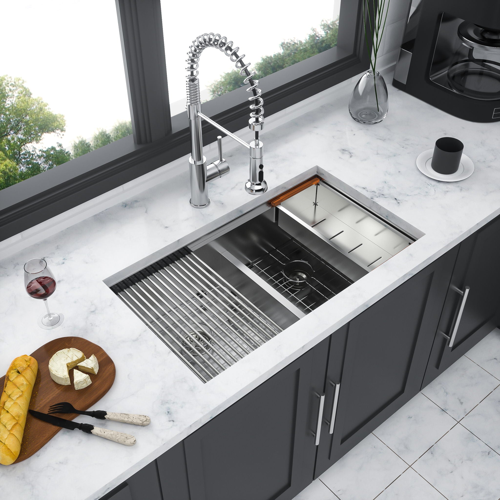 Stainless Steel Undermount Kitchen Sink With Double Bowl