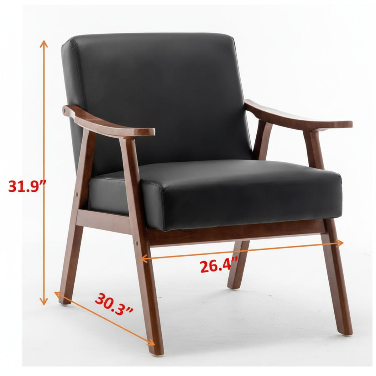 Accent Chair, Classic Mid Century Modern For Extra Seating