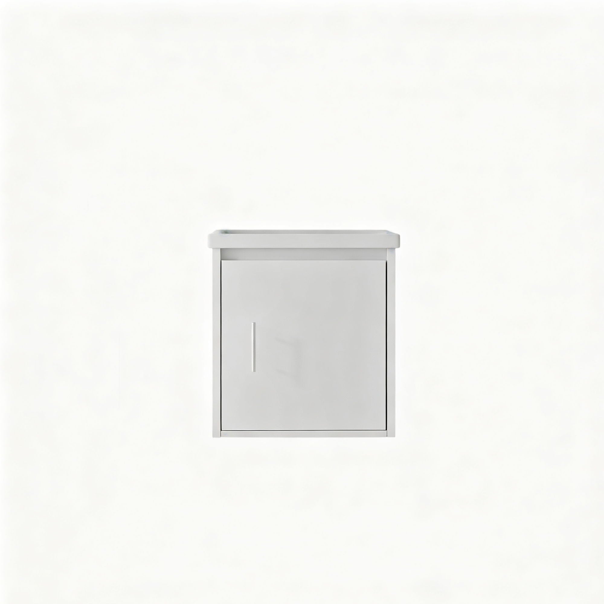 20" Floating Bathroom Vanity Combo With Wall Cabinet, Ceramic Sink & Soft Close Doors - White