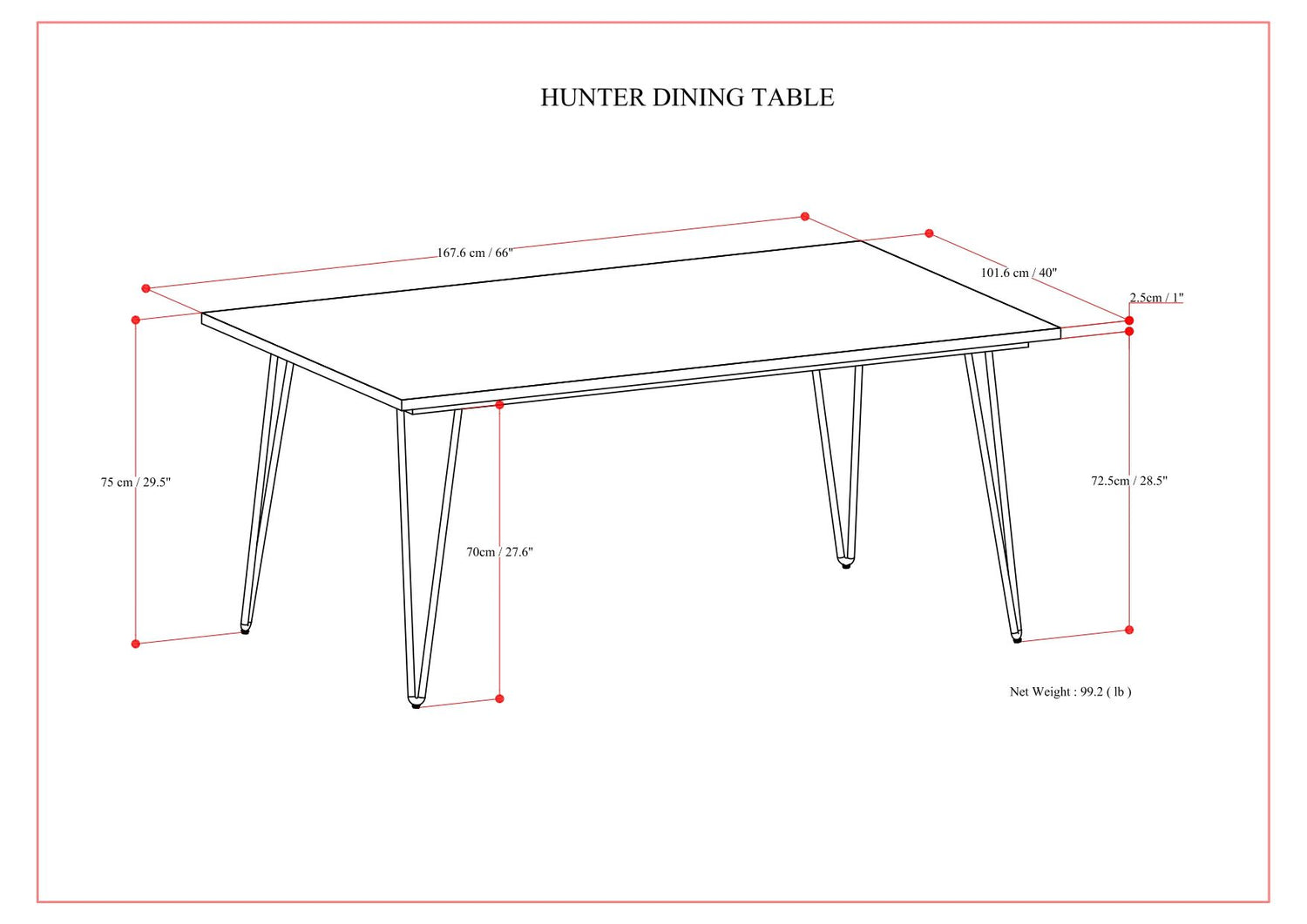 Hunter - Square Tabletop Dining Table
