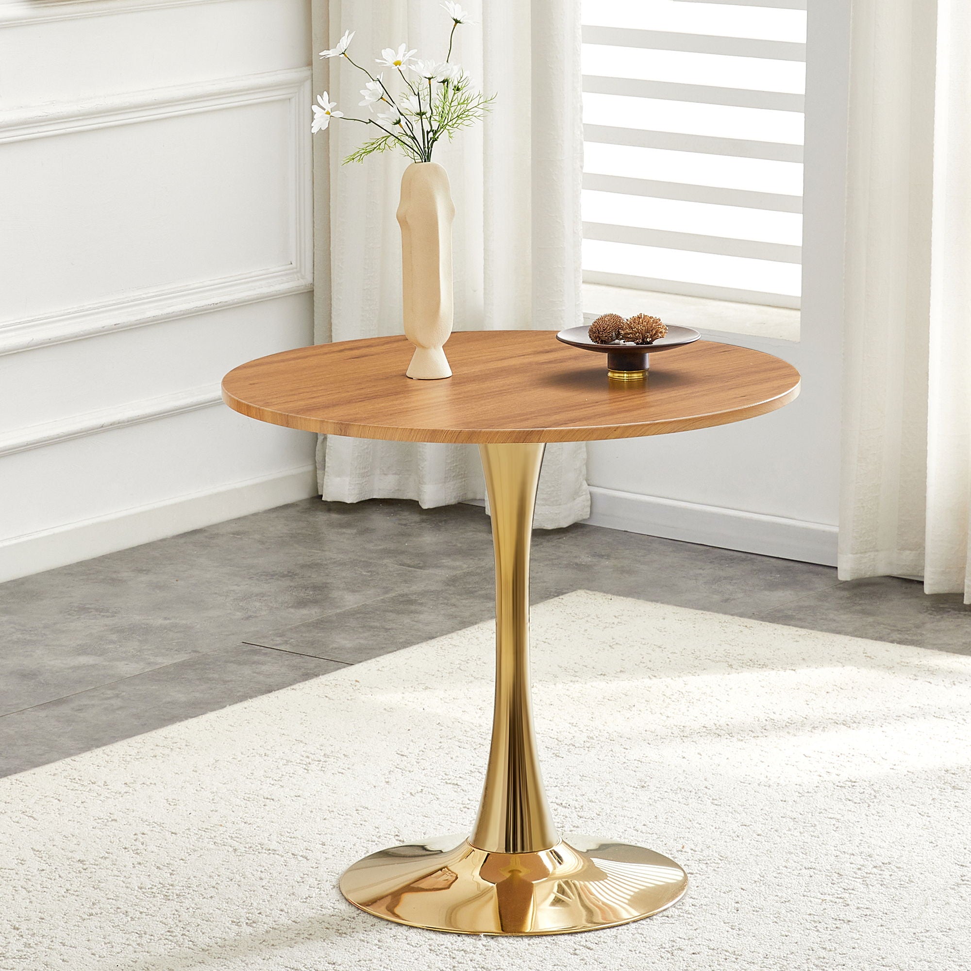 Round Dining Table With Thickened Top For Kitchen