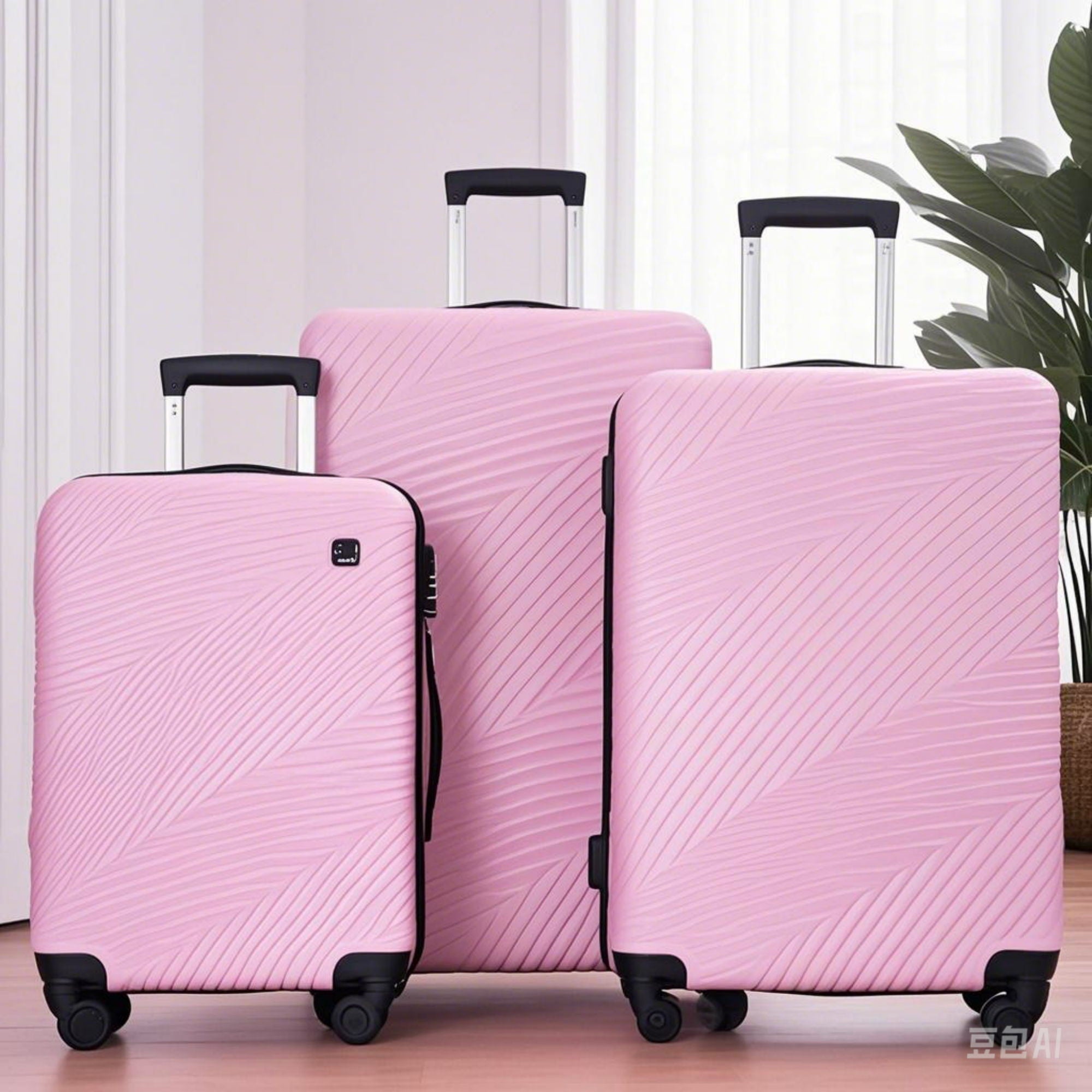 3 Piece Luggage Sets Lightweight Suitcase With Two Hooks, Spinner Wheels,