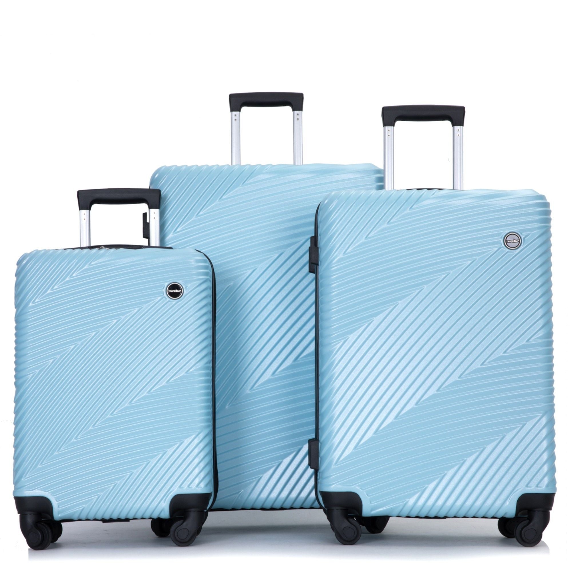 3 Piece Luggage Sets Lightweight Suitcase With Two Hooks, Spinner Wheels,
