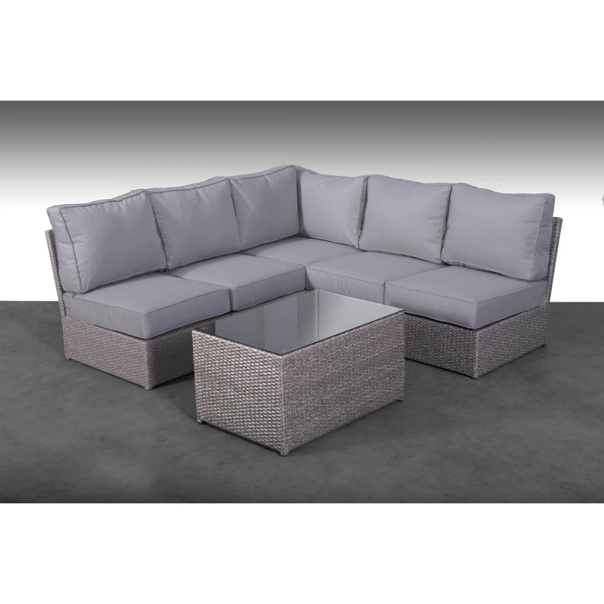 Patio 4 Person Seating Set With Cushions - Gray Mix