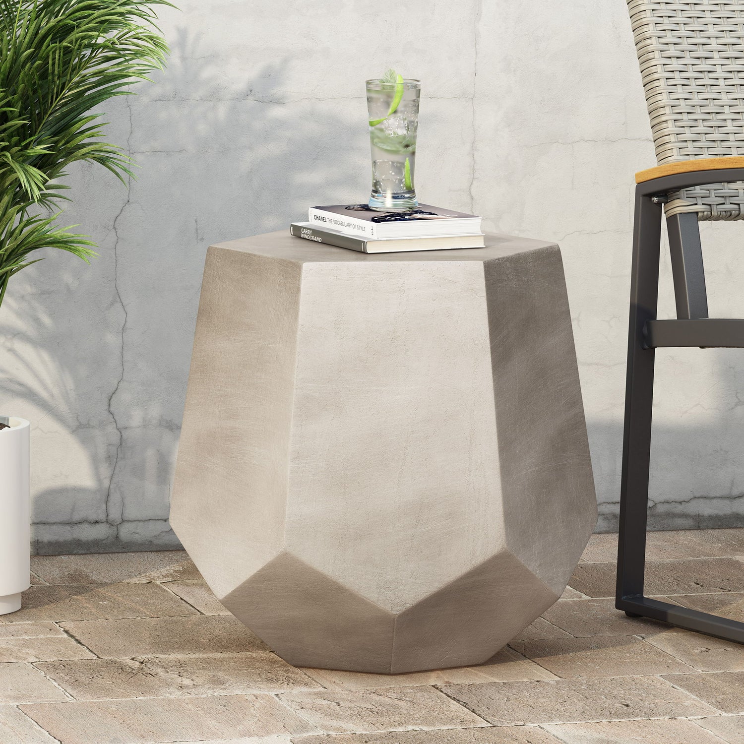 Outdoor Calgary Side Table - Light Gray