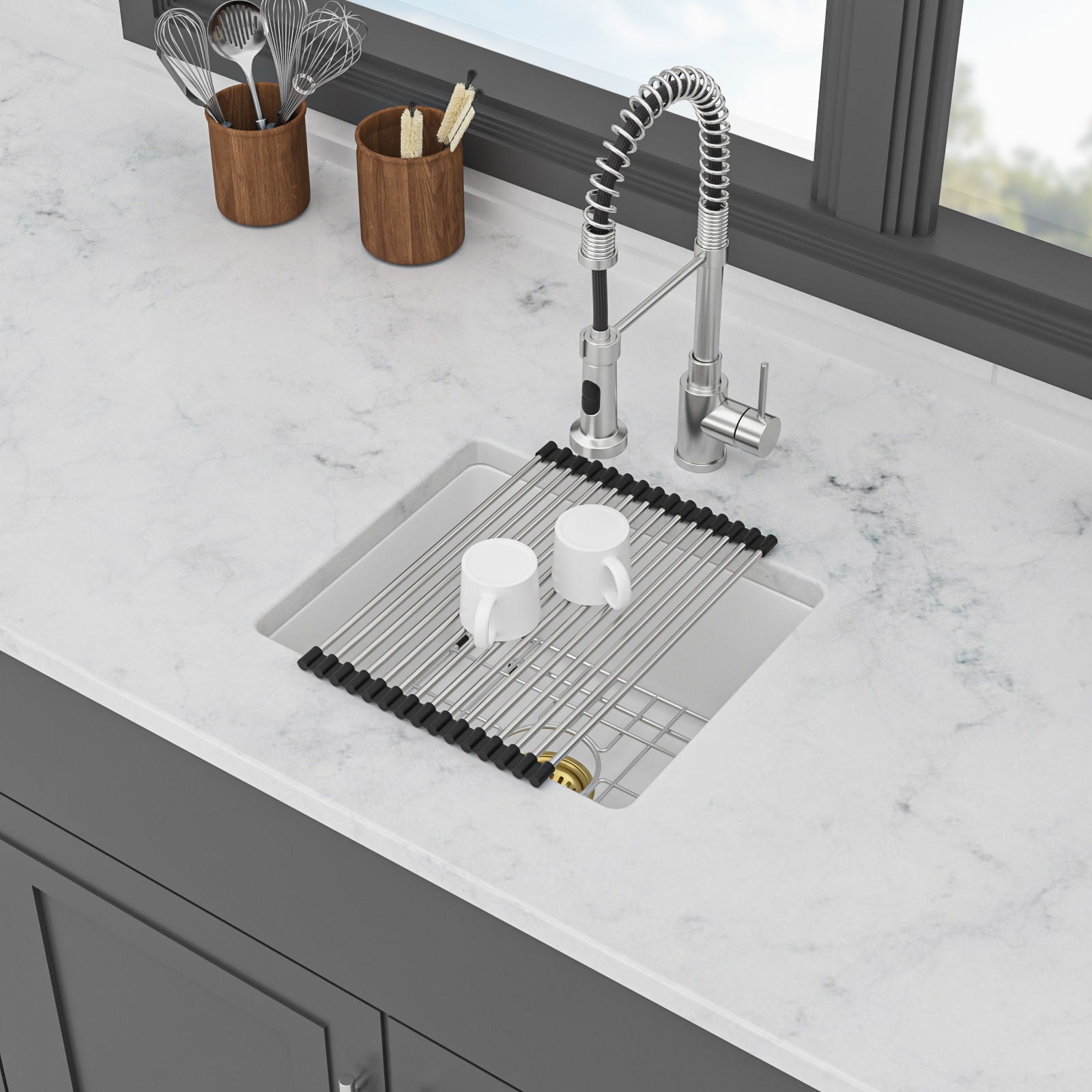 Modern Quartz Kitchen Sink Undermount Granite Composite