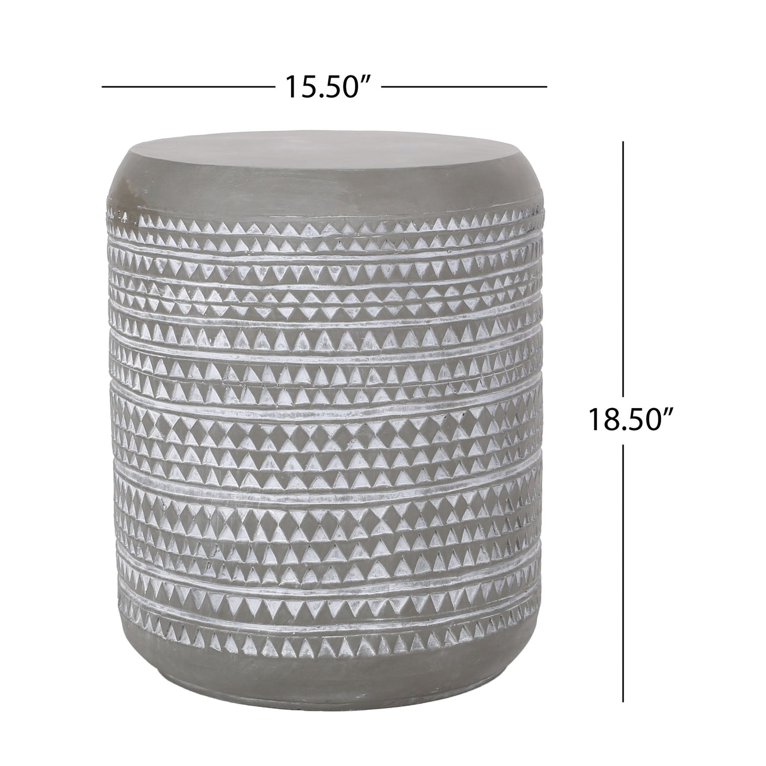Outdoor Side Table With Cylindrical Shape - White
