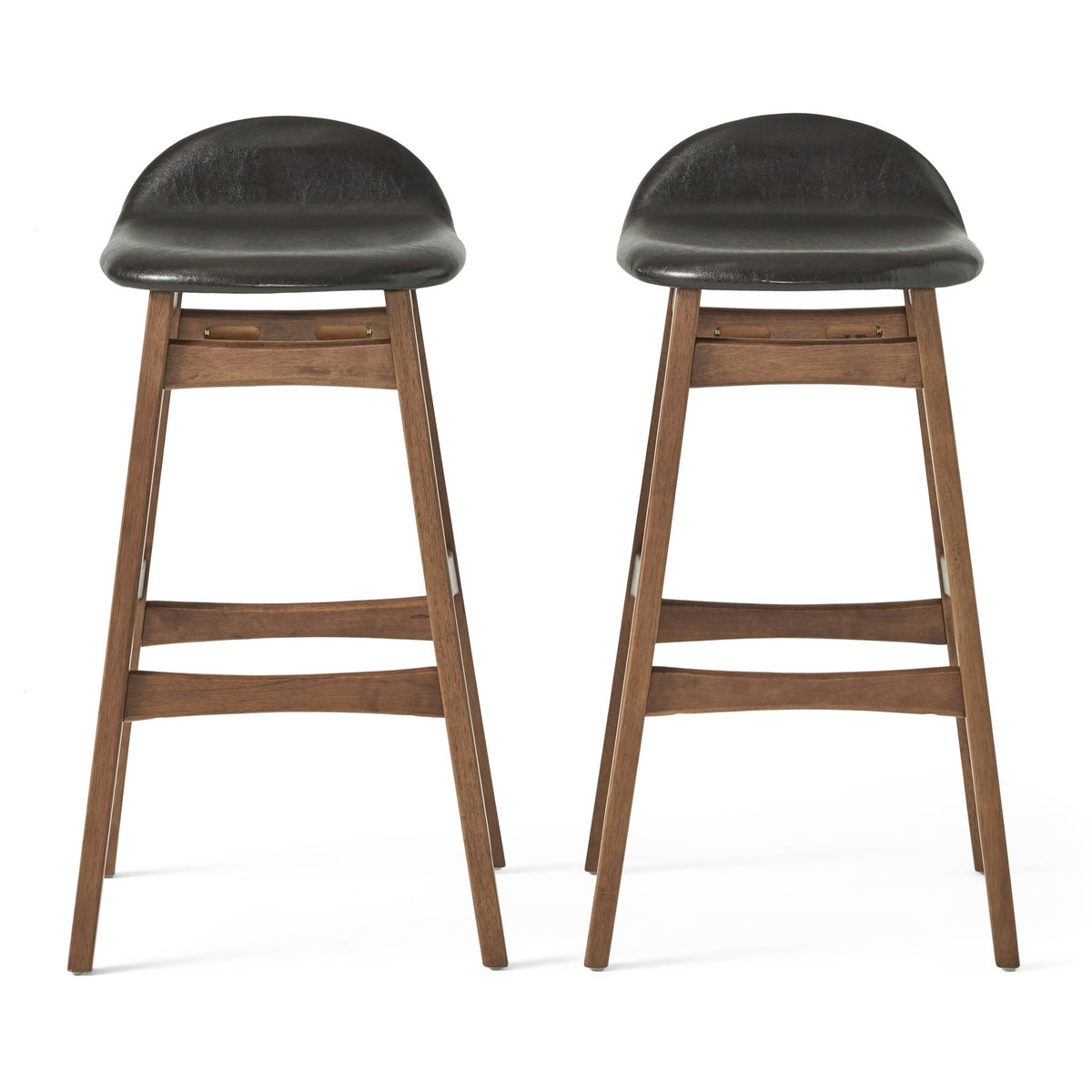 Contemporary Bar Stool With Stylish Seat And Small Backrest