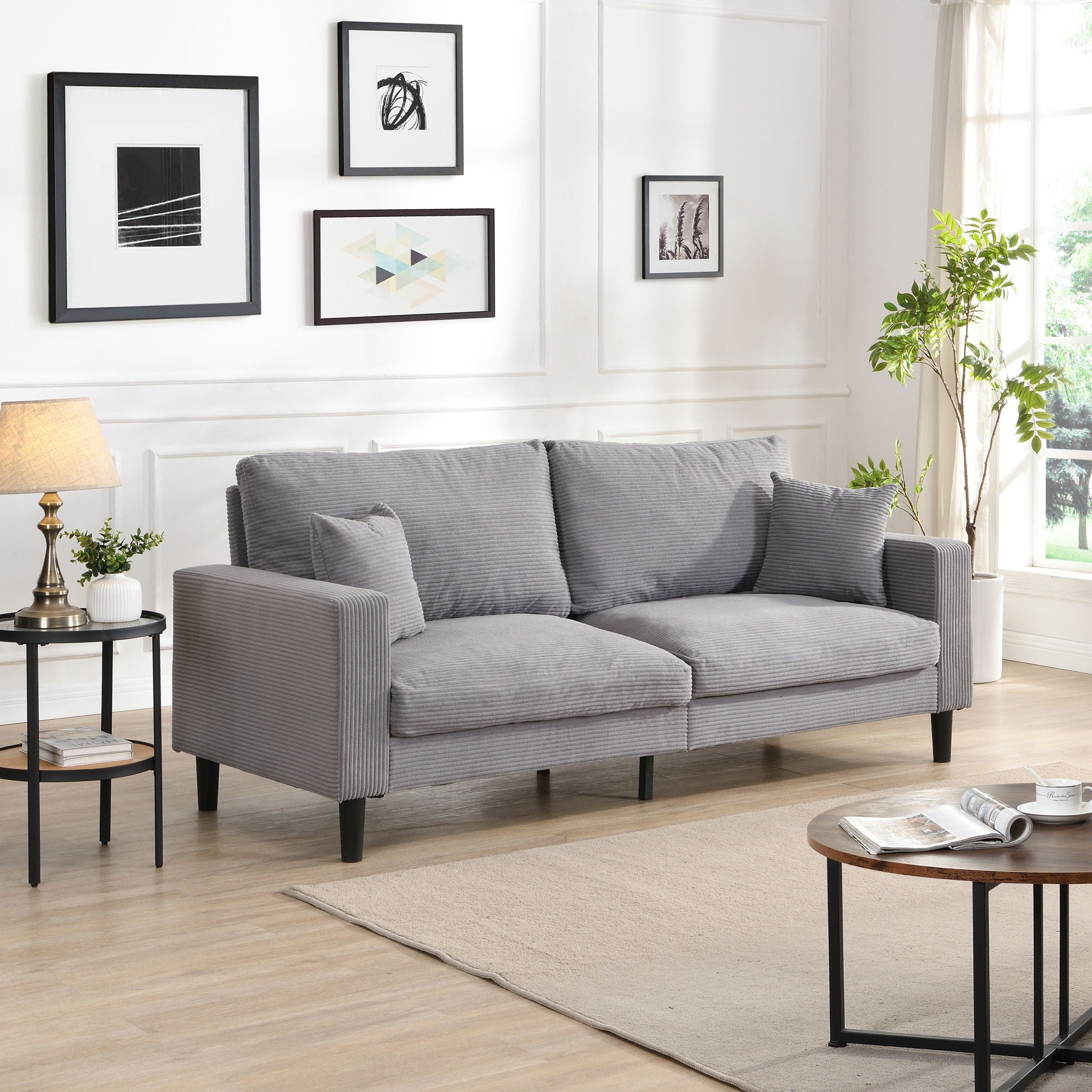 Modern Upholstered Resilience Three Seater Sofa