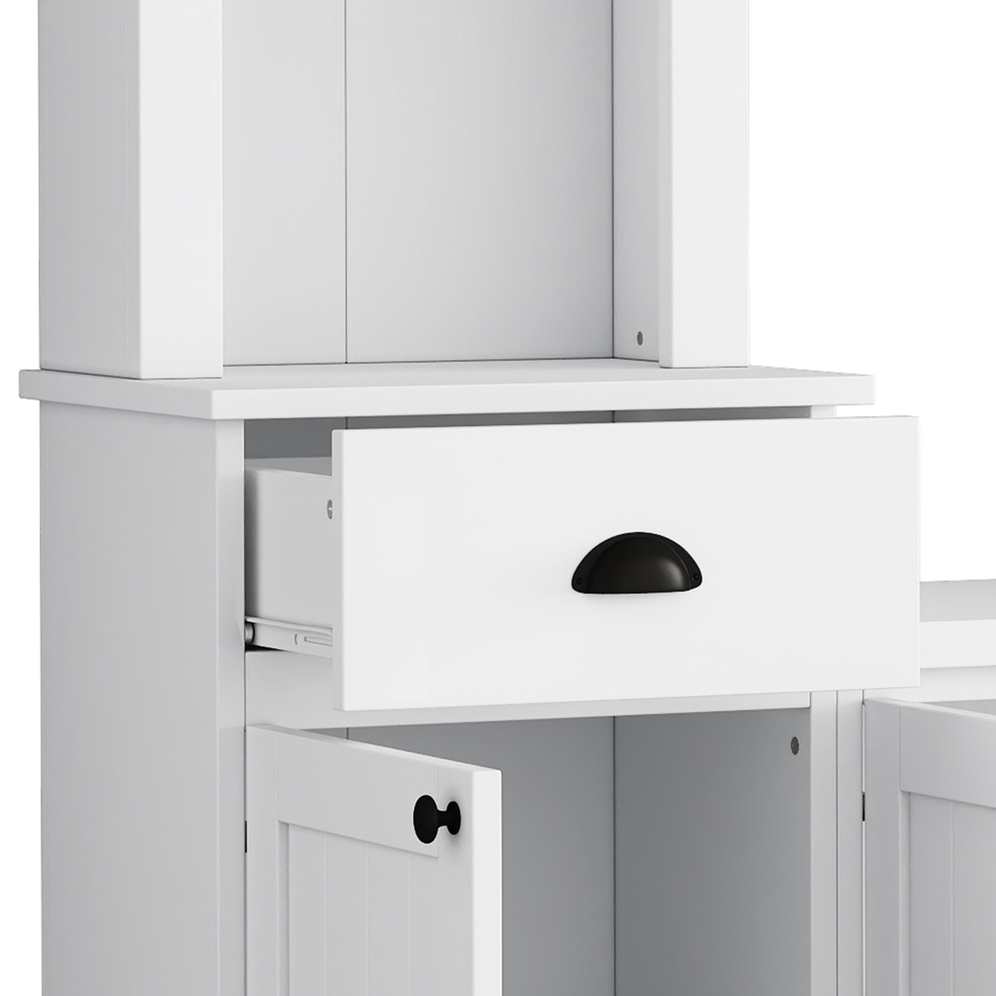 ON-TREND Minimalist Entertainment Wall Unit Set with Bridge for TVs Up to 75&