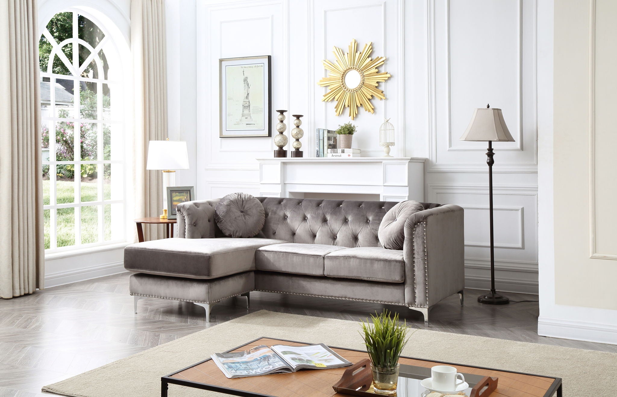 Soft y Micro Suede Sofa Chaise