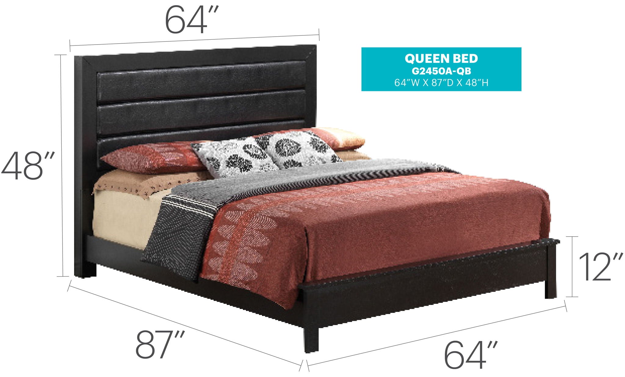 Transitional Modern Design Bed