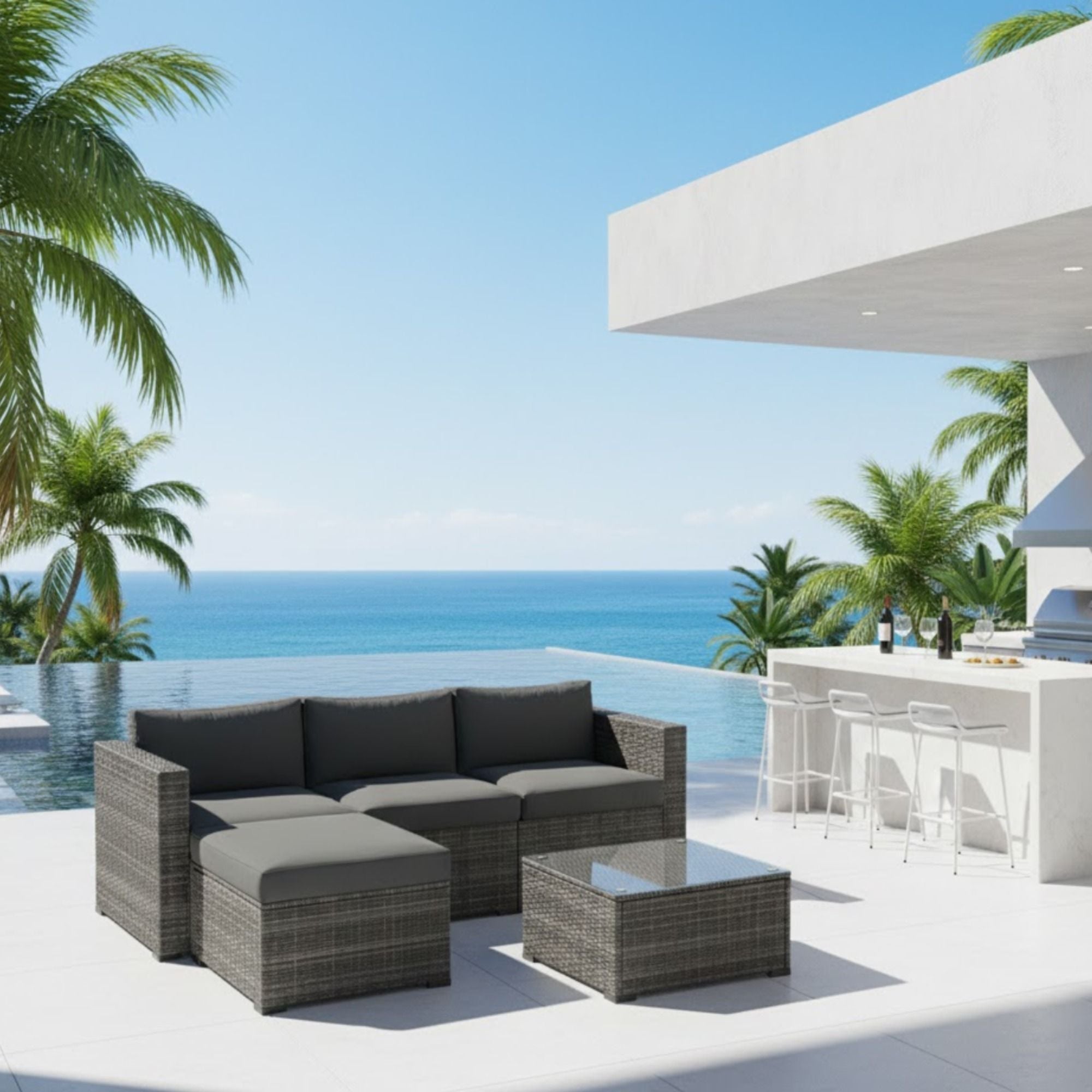Modern Patio Set With Coffee Table