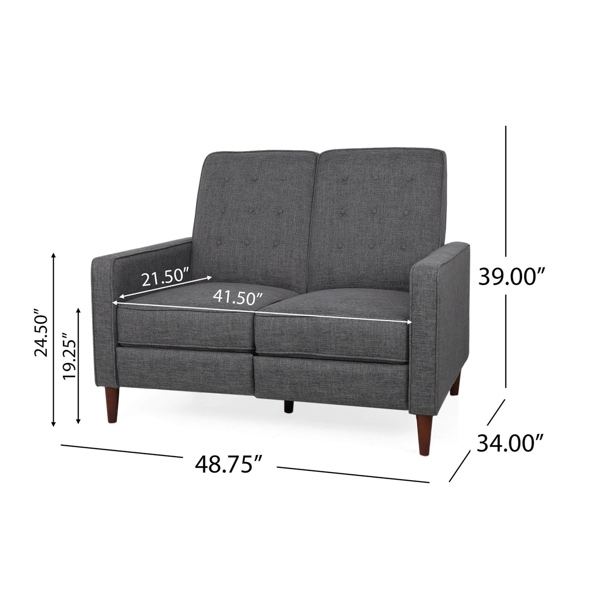 Manville - Contemporary Tufted Loveseat Pushback Recliner