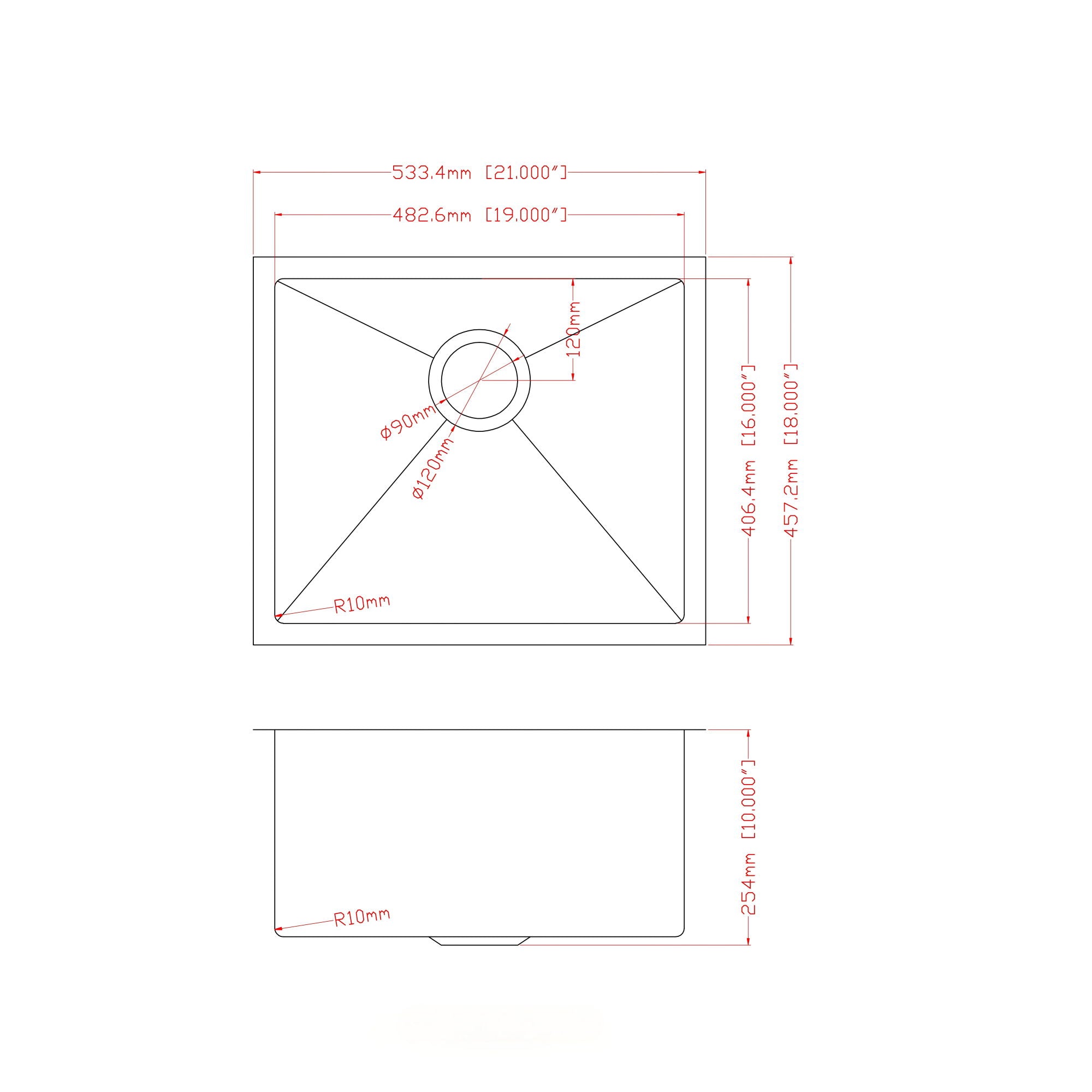 Undermount Steel Kitchen Sink, Deep Single Bowl Basin