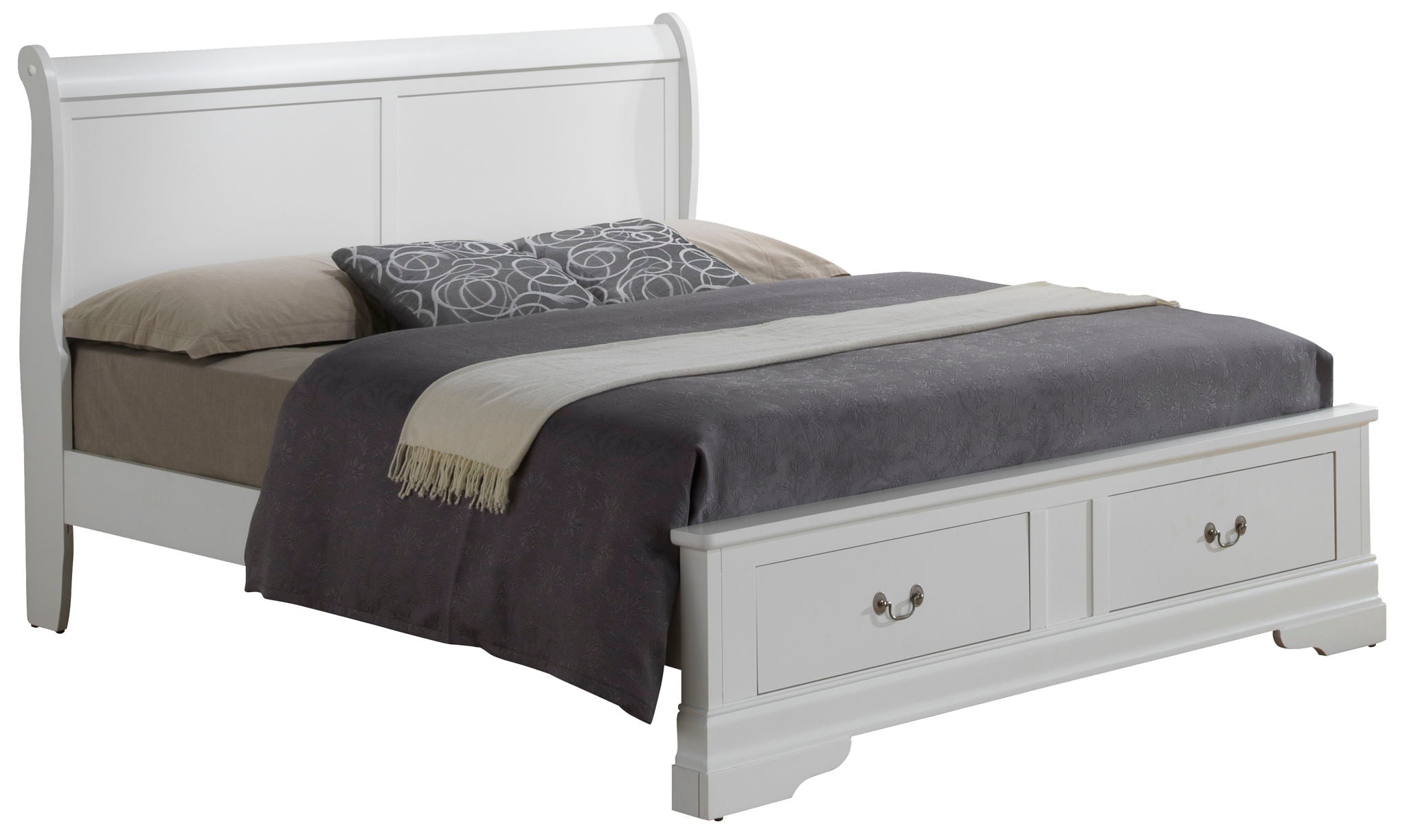 Upholstered Panel Sleigh Bed Design