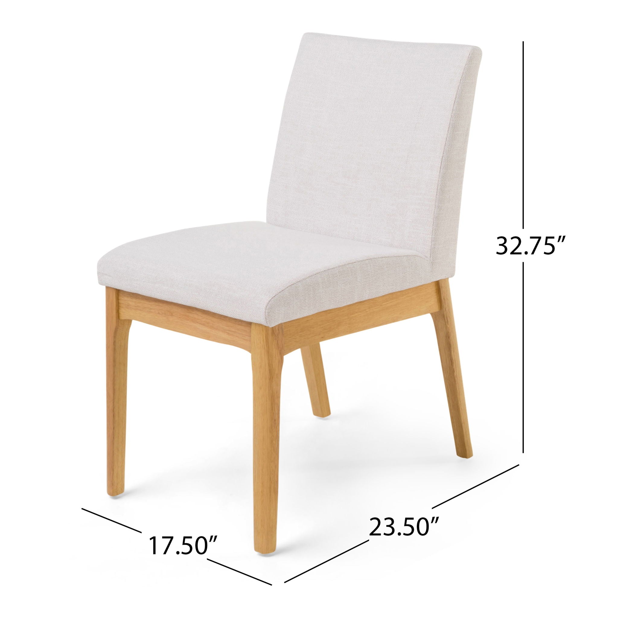 Contemporary Dining Chair (Set of 2) With Upholstered Legs - Light Beige