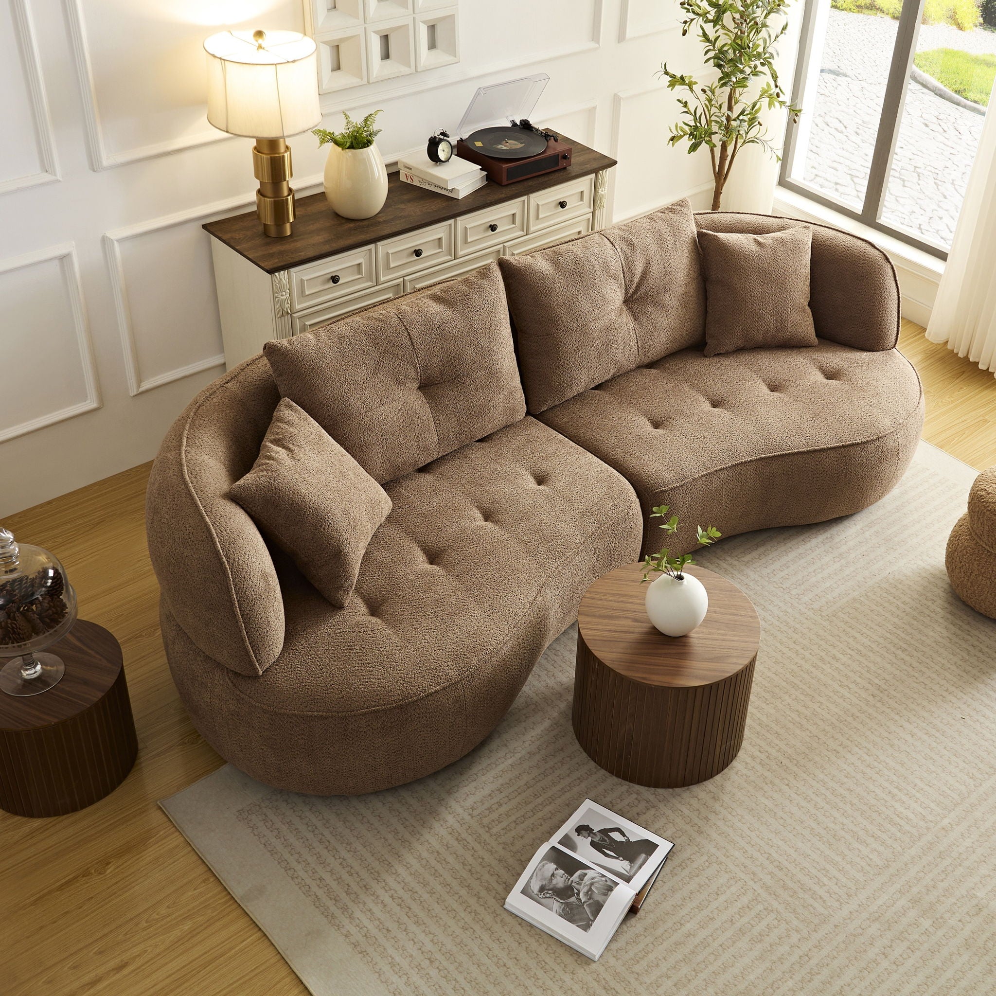 Modular Sofa, Durable Fabric, Solid Wood Frame, High Density Sponge Padding, Seating For 4