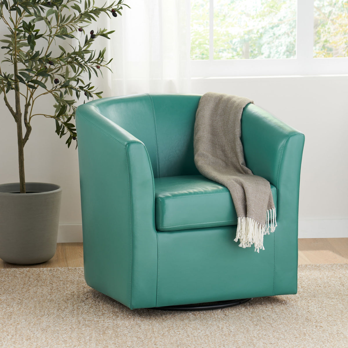 Melodize - Swivel Club Chair With Barrel Shape Design