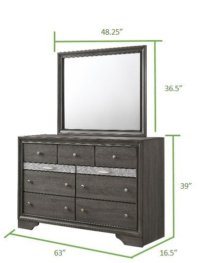 Matrix Traditional Style Full 4 Piece Storage Bedroom set made with Wood in Gray