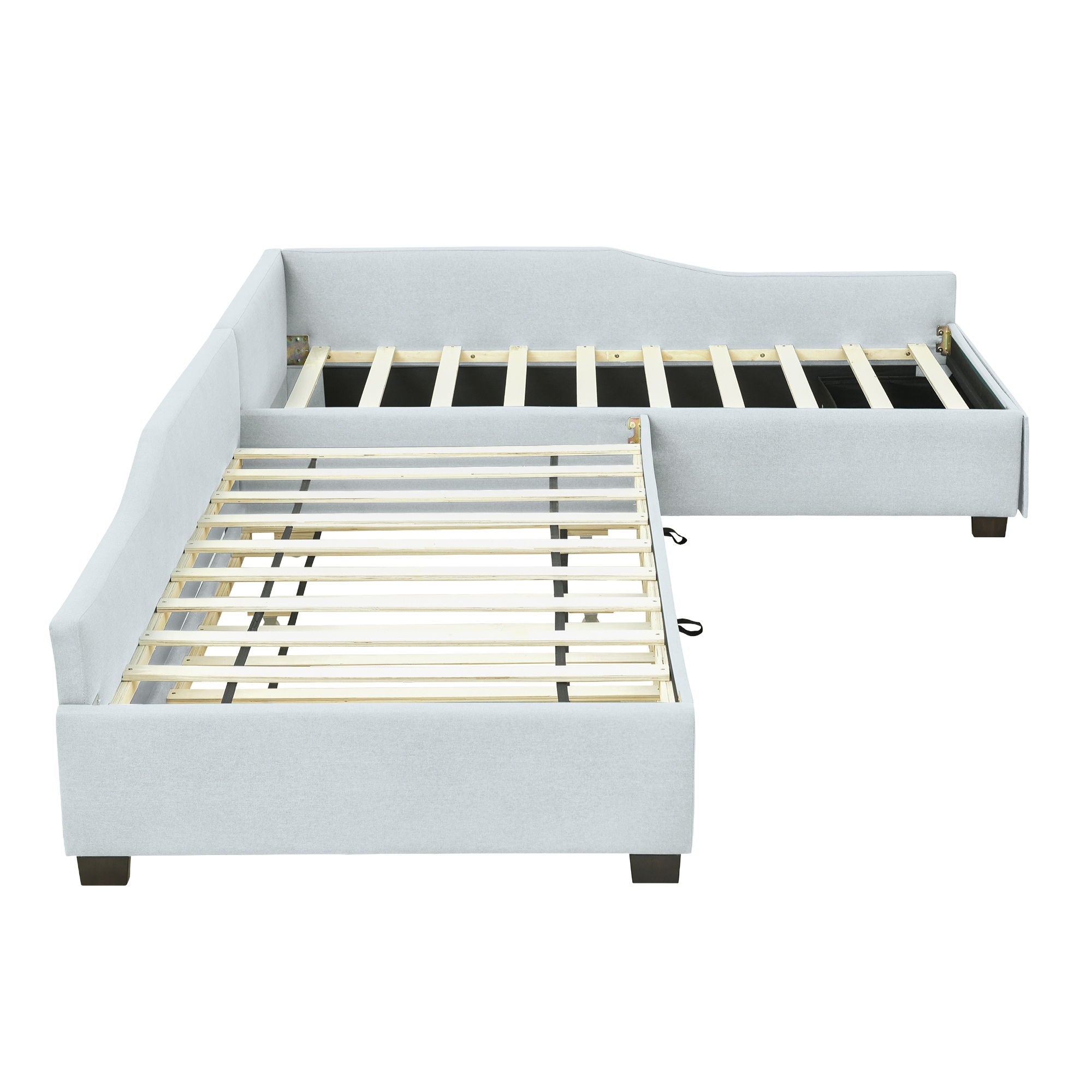 Upholstered Double Daybed With Trundle And Drawer