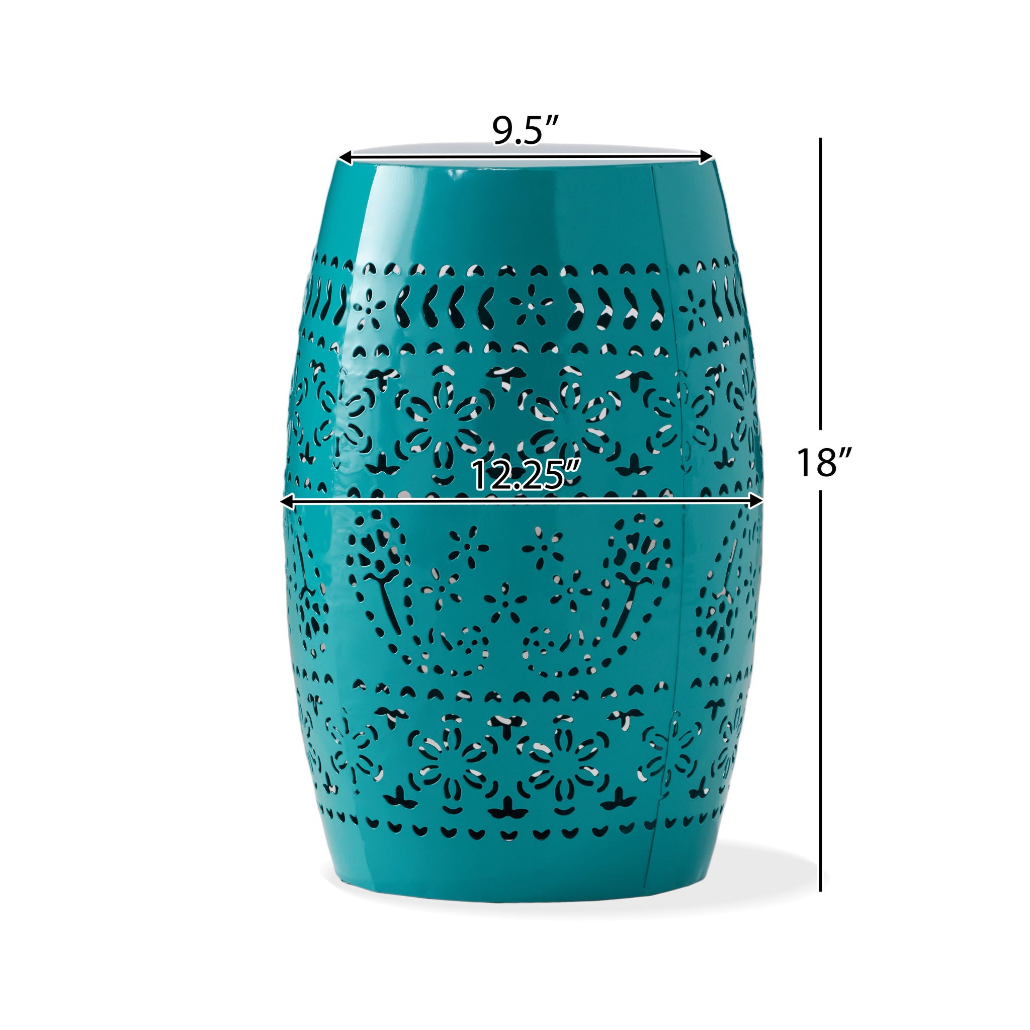 Outdoor Lace Cut Side Table - Teal