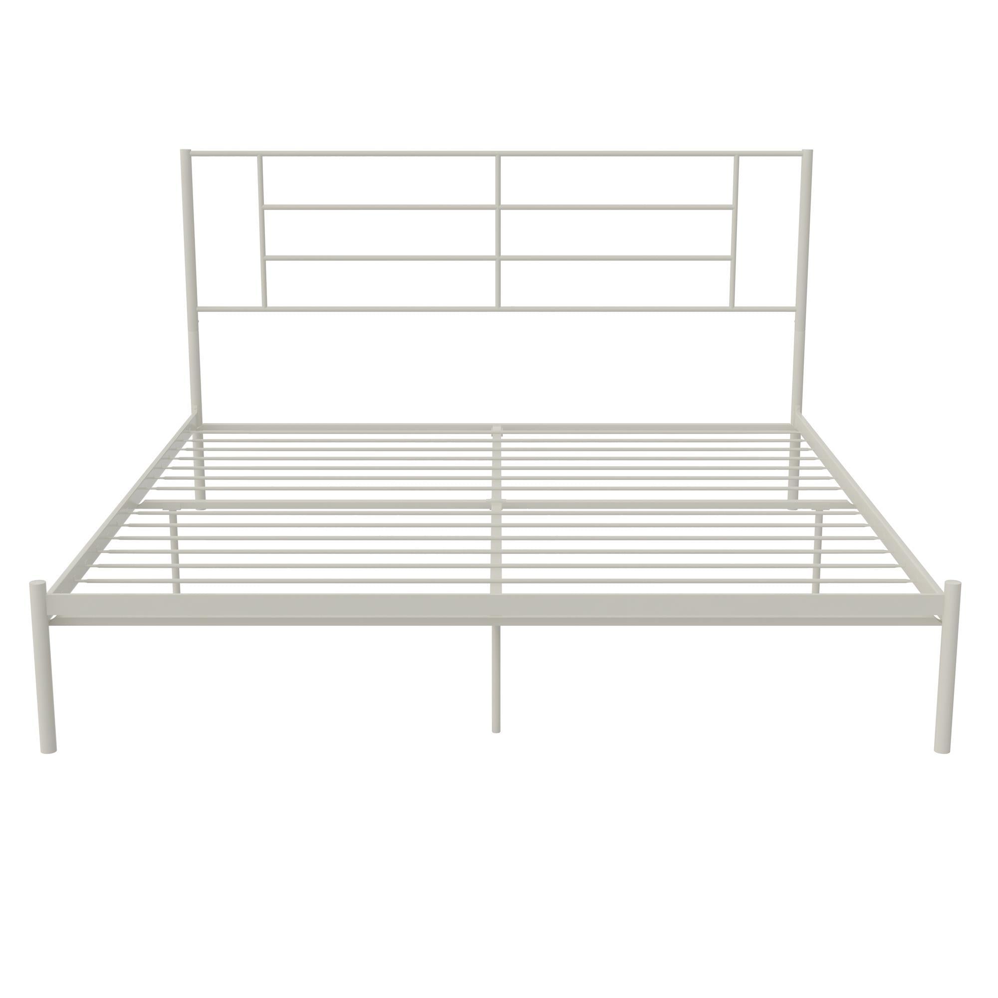 Praxis - King Bed With Simple Headboard - White