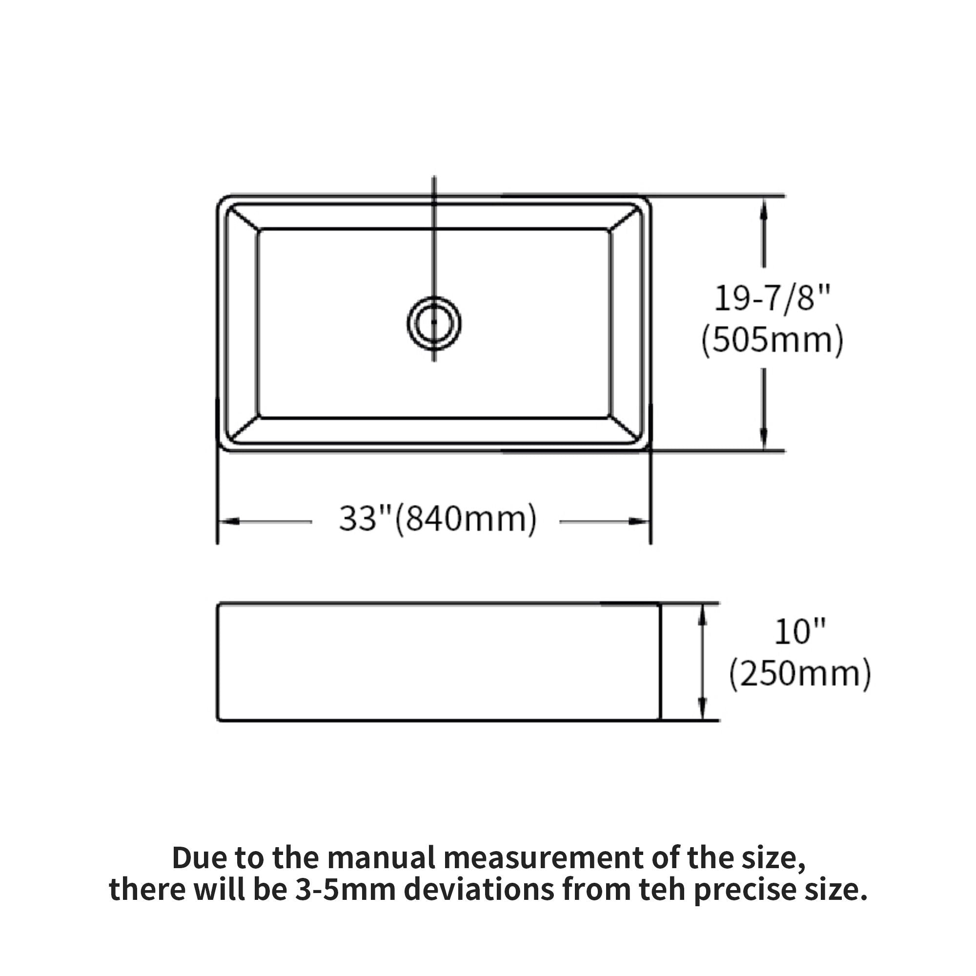 Elegant Farmhouse Apron Front Ceramic Single Bowl, Kitchen Basin